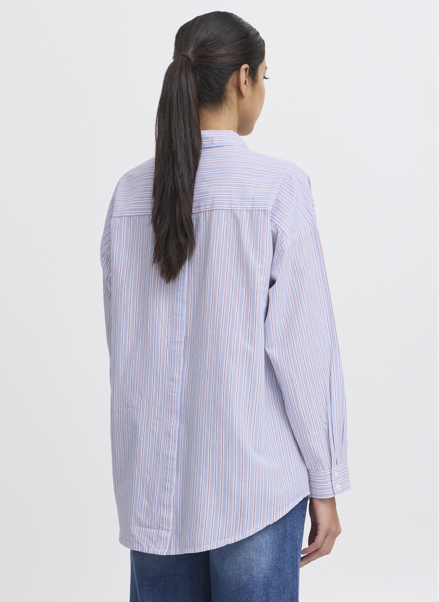 Chemises manches longues IHJANEX SH femme multicolore Ichi Chemises manches longues IHJANEX SH femme multicolore Della Robbia Blue Multi Stripe