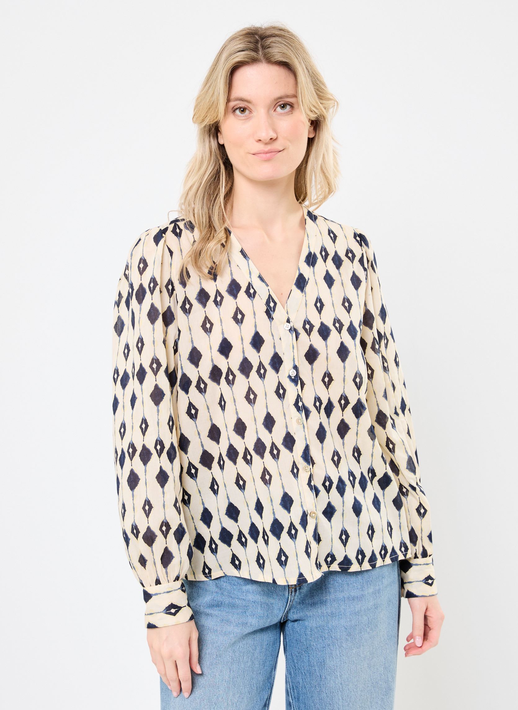 Bluse a maniche lunghe IHEMMERETTA SH2 donna bianco Ichi Bluse a maniche lunghe IHEMMERETTA SH2 donna bianco Total Eclipse Ikat aop