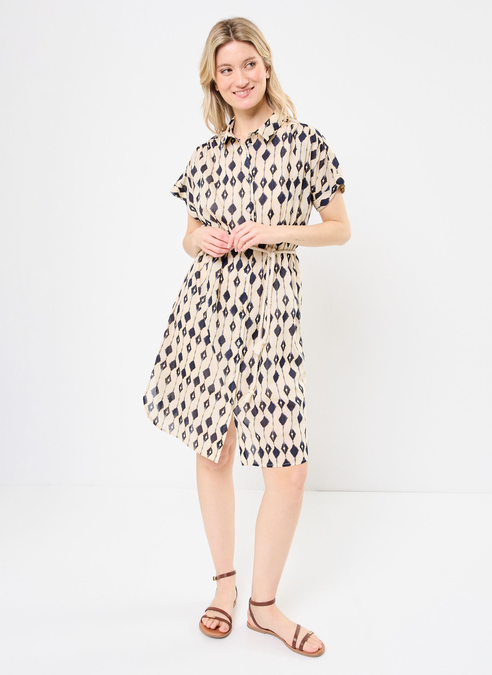 Vestidos IHEMMERETTA DR3 mujer beige Ichi Vestidos IHEMMERETTA DR3 mujer beige Total Eclipse Ikat aop