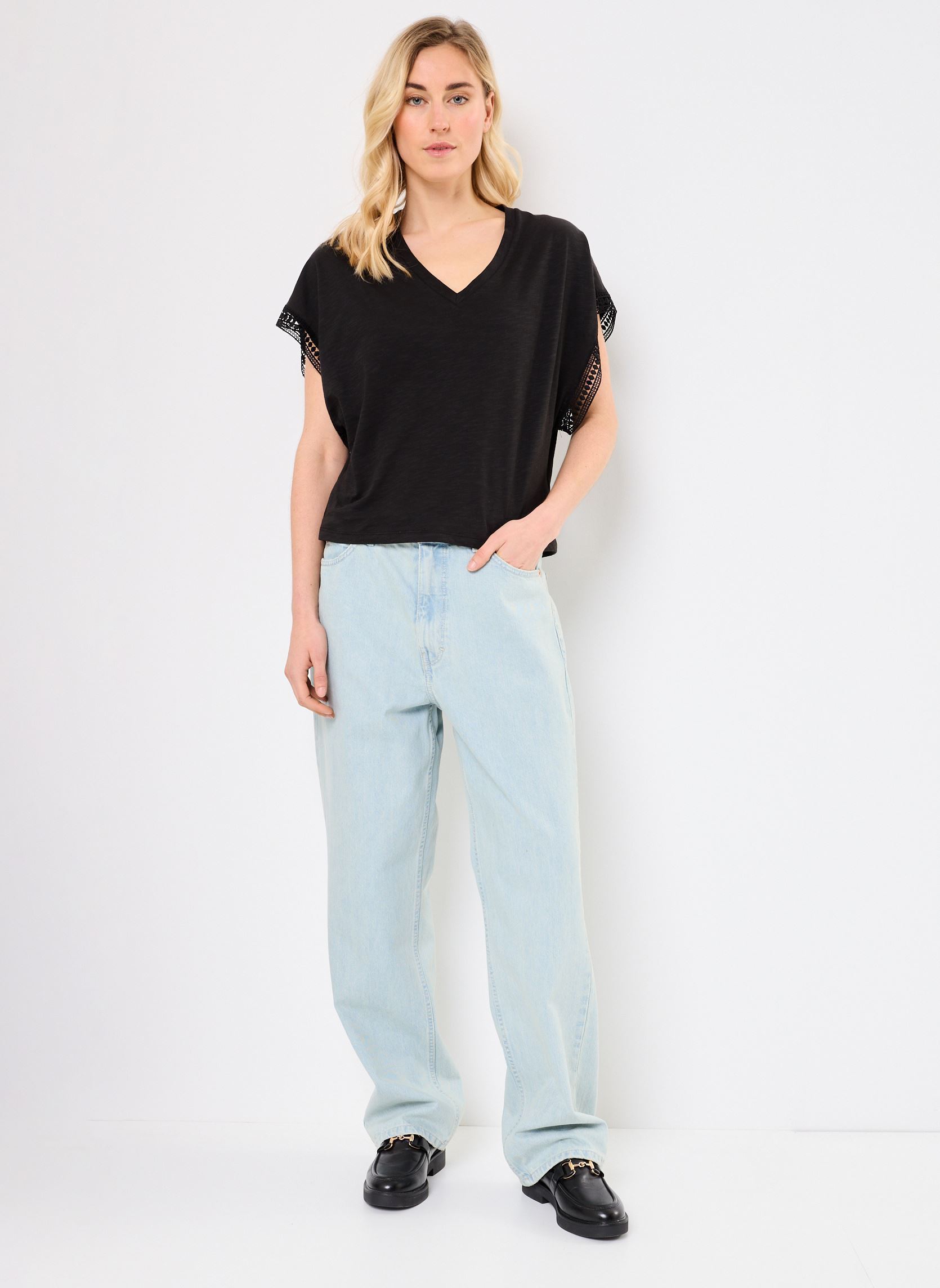 Tee-shirts manches courtes IHOLYA SS4 femme noir Ichi Tee-shirts manches courtes IHOLYA SS4 femme noir Black