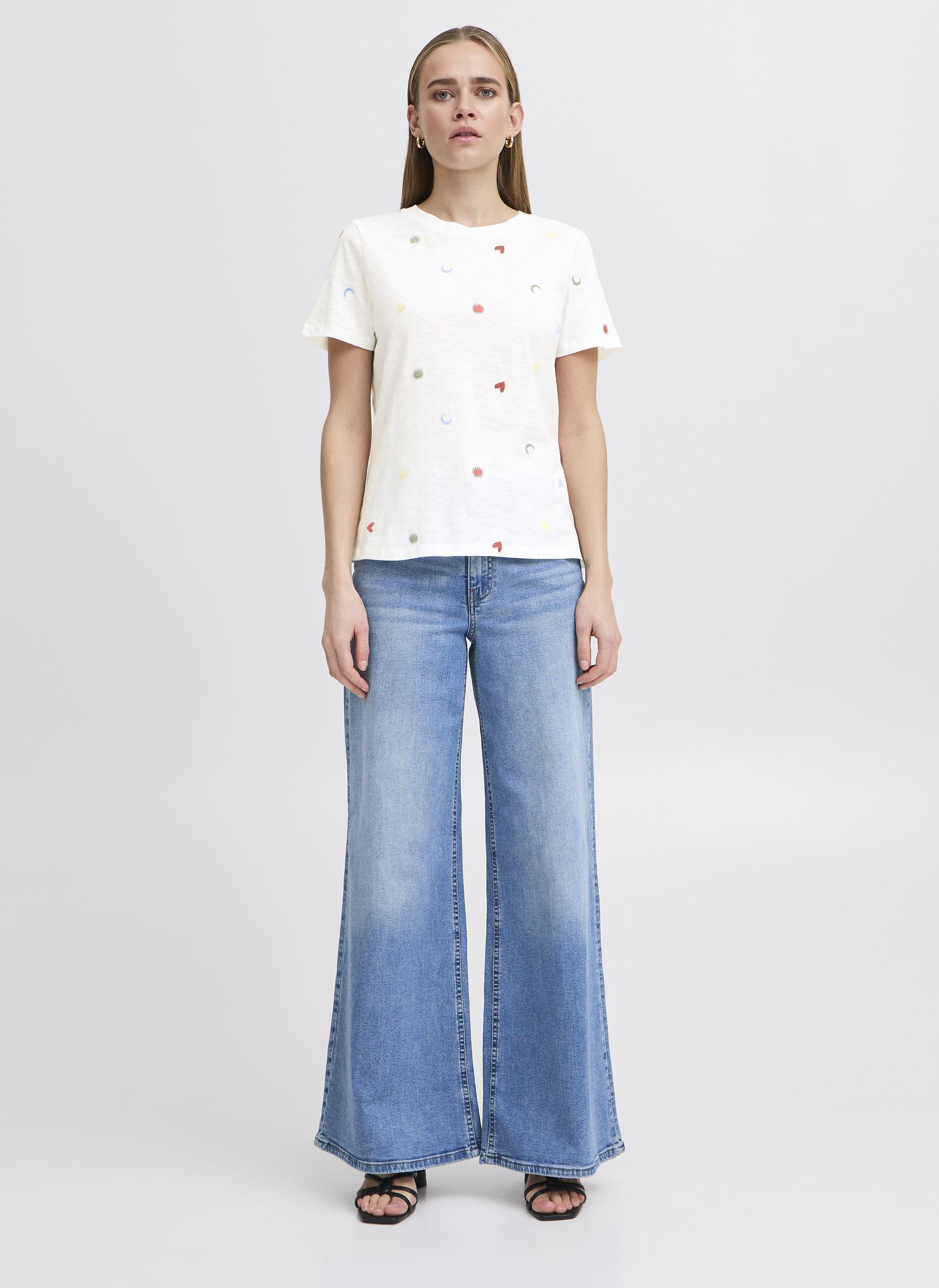 Tee-shirts manches courtes IHOLYA SS6 femme blanc Ichi Tee-shirts manches courtes IHOLYA SS6 femme blanc Cloud Dancer