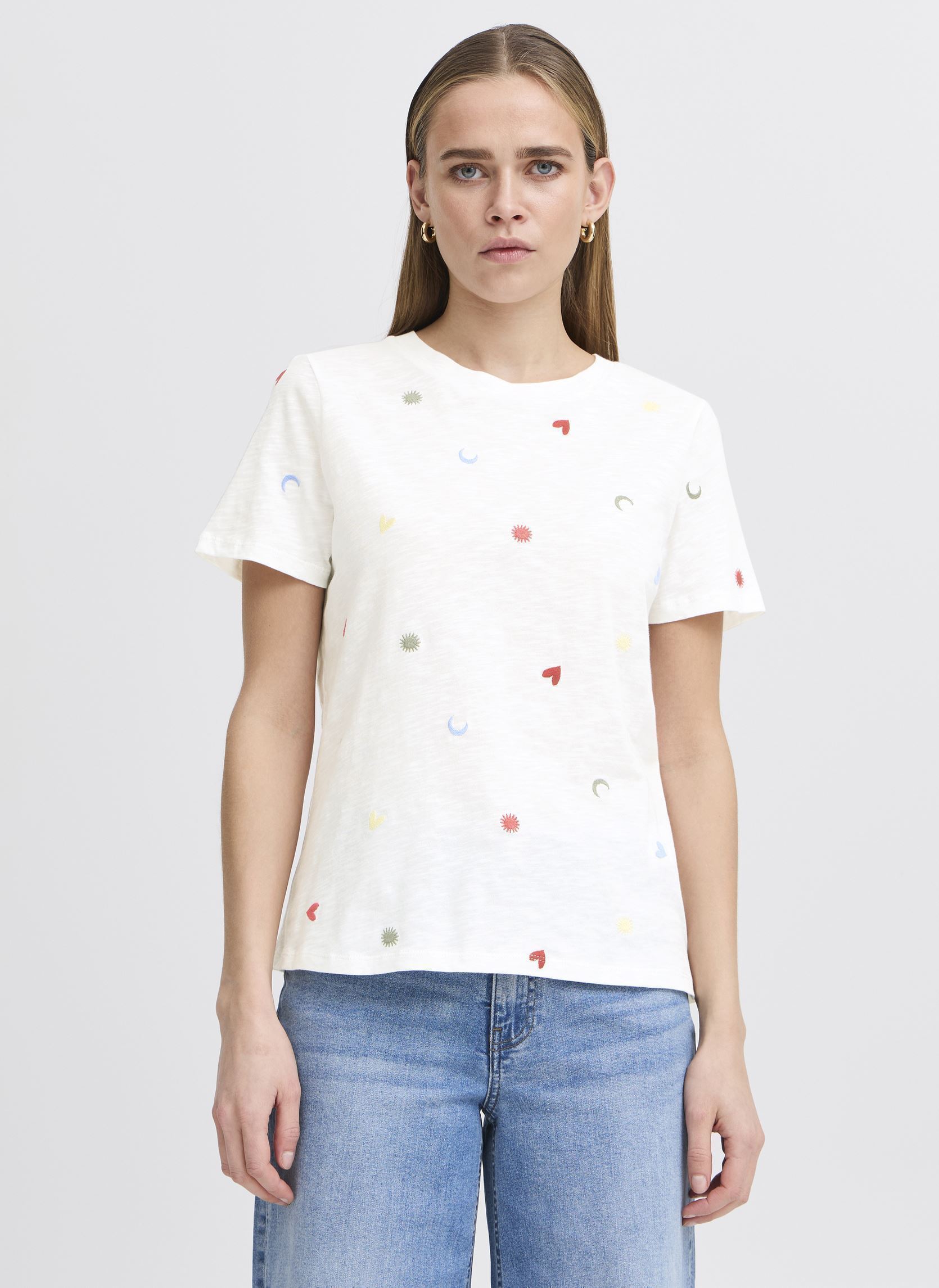 Tee-shirts manches courtes IHOLYA SS6 femme blanc Ichi Tee-shirts manches courtes IHOLYA SS6 femme blanc Cloud Dancer