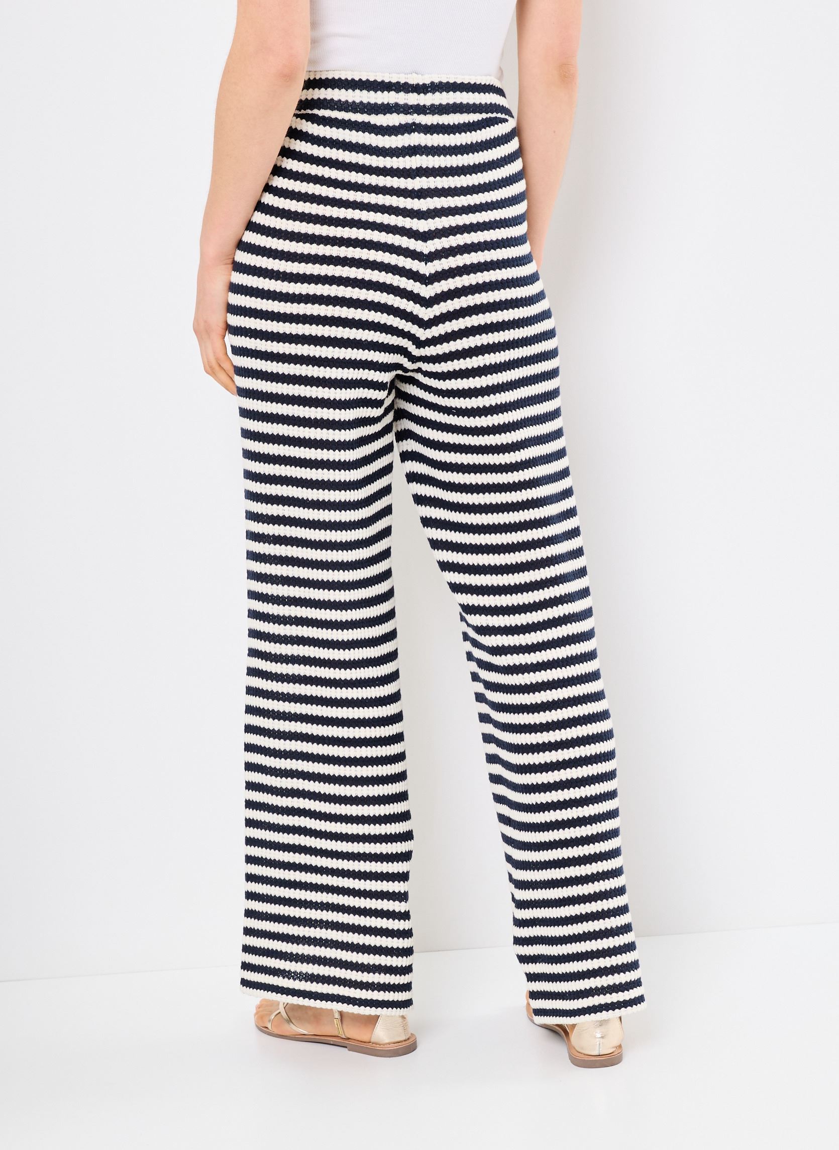 Pantalons larges IHLORIANNA PA femme blanc Ichi Pantalons larges IHLORIANNA PA femme blanc TOTAL ECLIPSE/BIRCH STRIPE