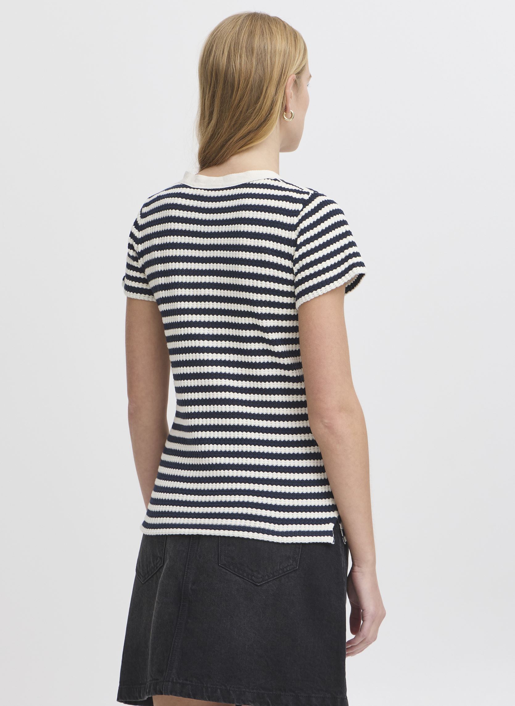 Gilet IHLORIANNA SS donna blu Ichi Gilet IHLORIANNA SS donna blu Total Eclipse/Birch Stripe