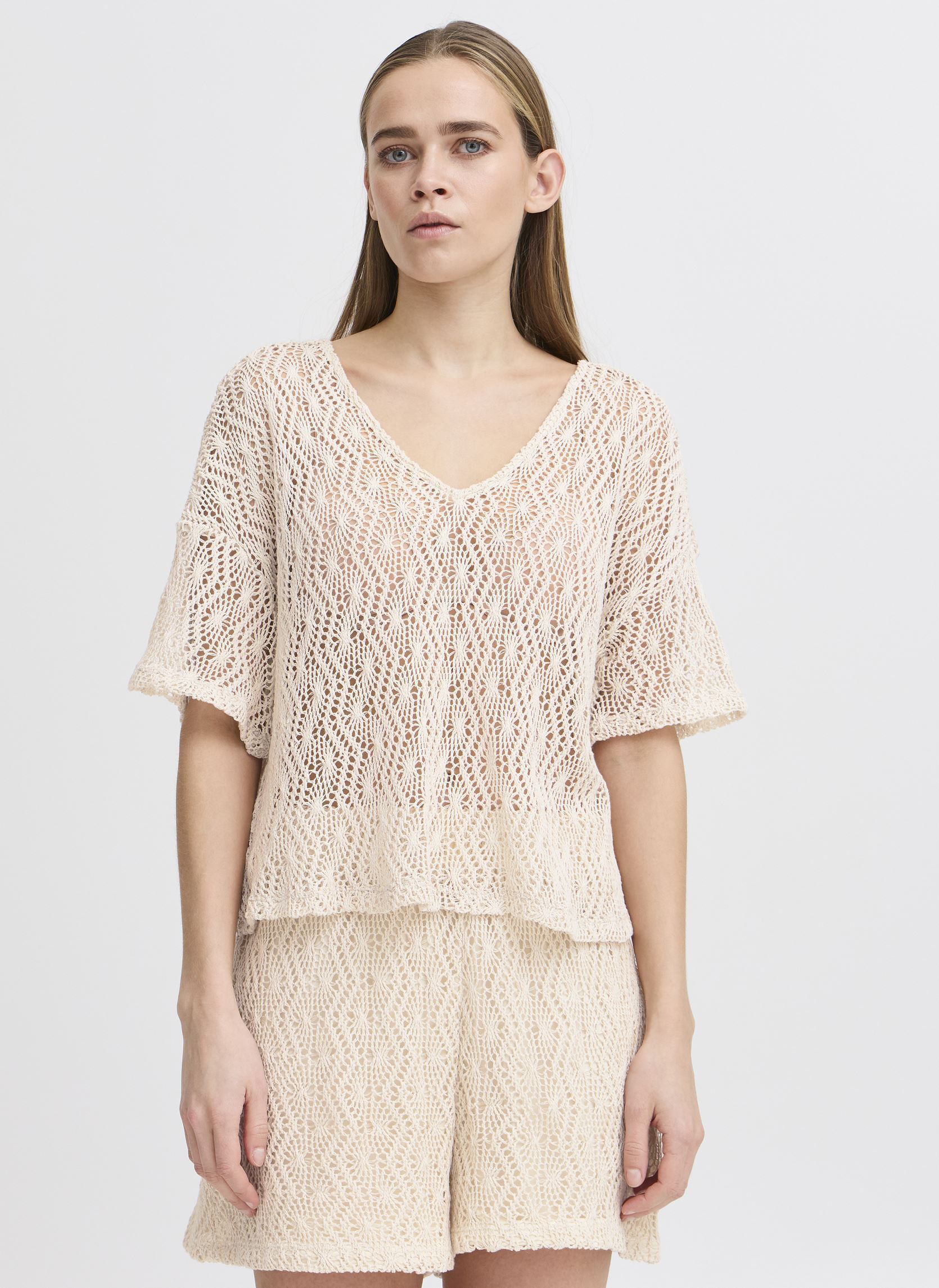 Blouses manches courtes IHNAONNA SS femme beige Ichi Blouses manches courtes IHNAONNA SS femme beige Birch