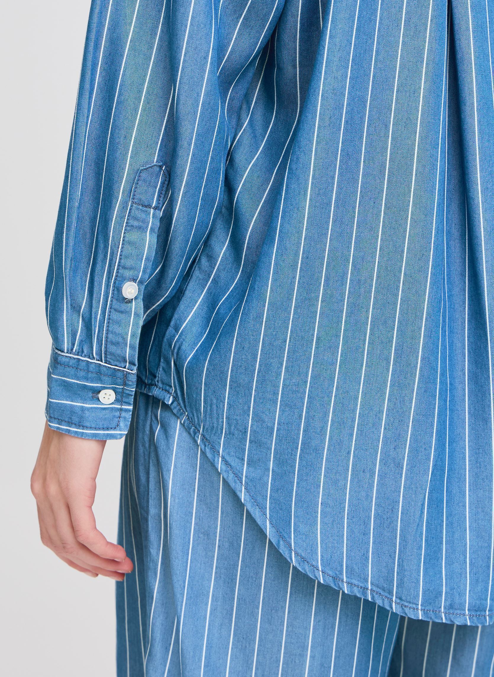 Chemises manches longues IHBECCOS SH femme bleu Ichi Chemises manches longues IHBECCOS SH femme bleu BLUE PINSTRIPE