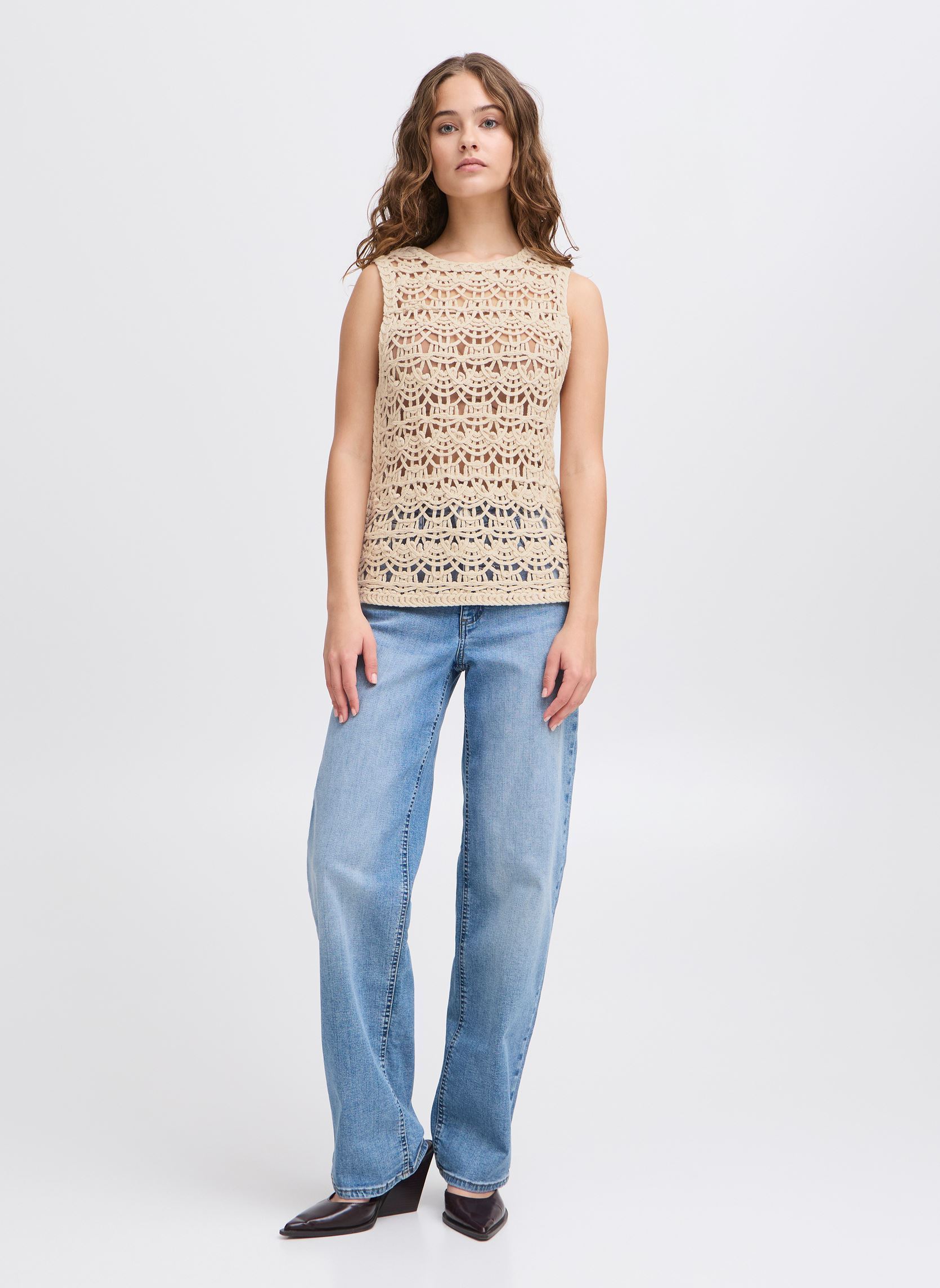 Top IHANPERS TO donna beige Ichi Top IHANPERS TO donna beige Sandshell