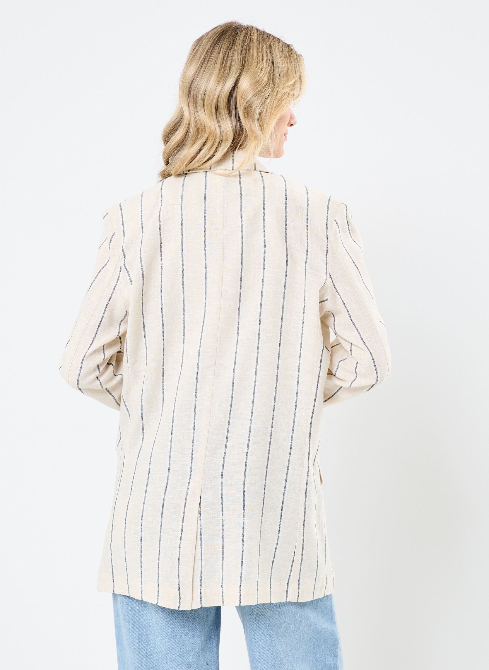 Blazer IHLINNO BL damen beige Ichi Blazer IHLINNO BL damen beige Natural Ecru Stripe