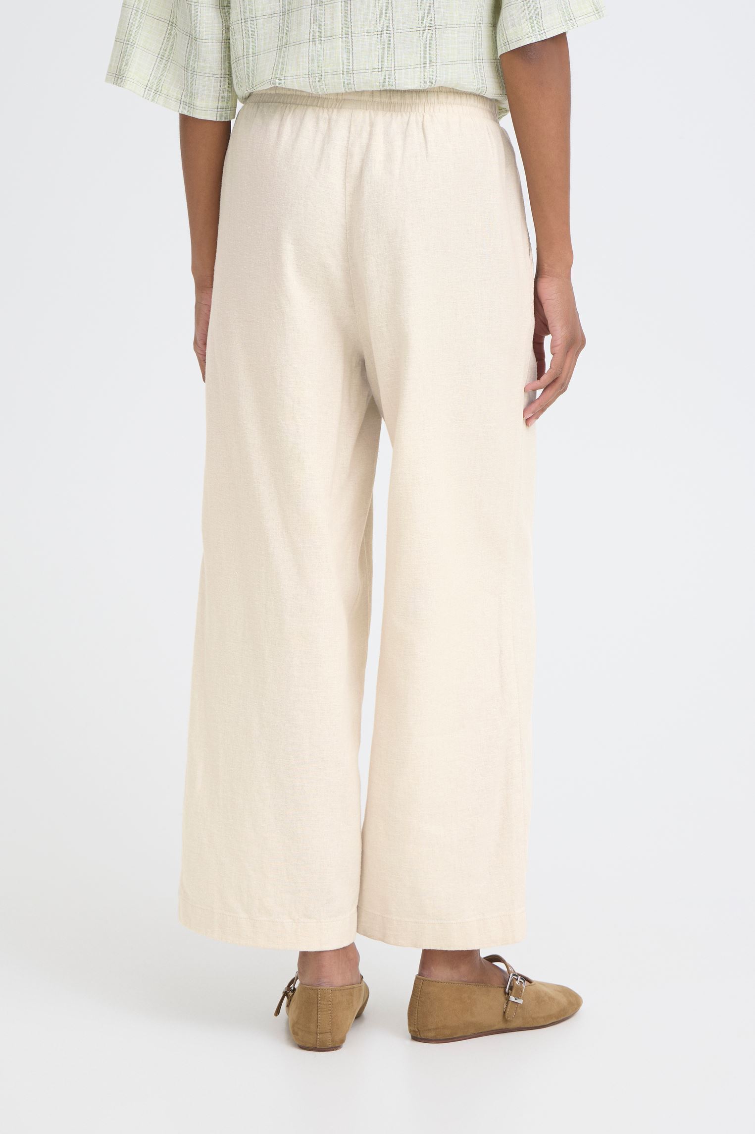Weite Hosen IHLINNO PA CR damen weiß Ichi Weite Hosen IHLINNO PA CR damen weiß NATURAL ECRU