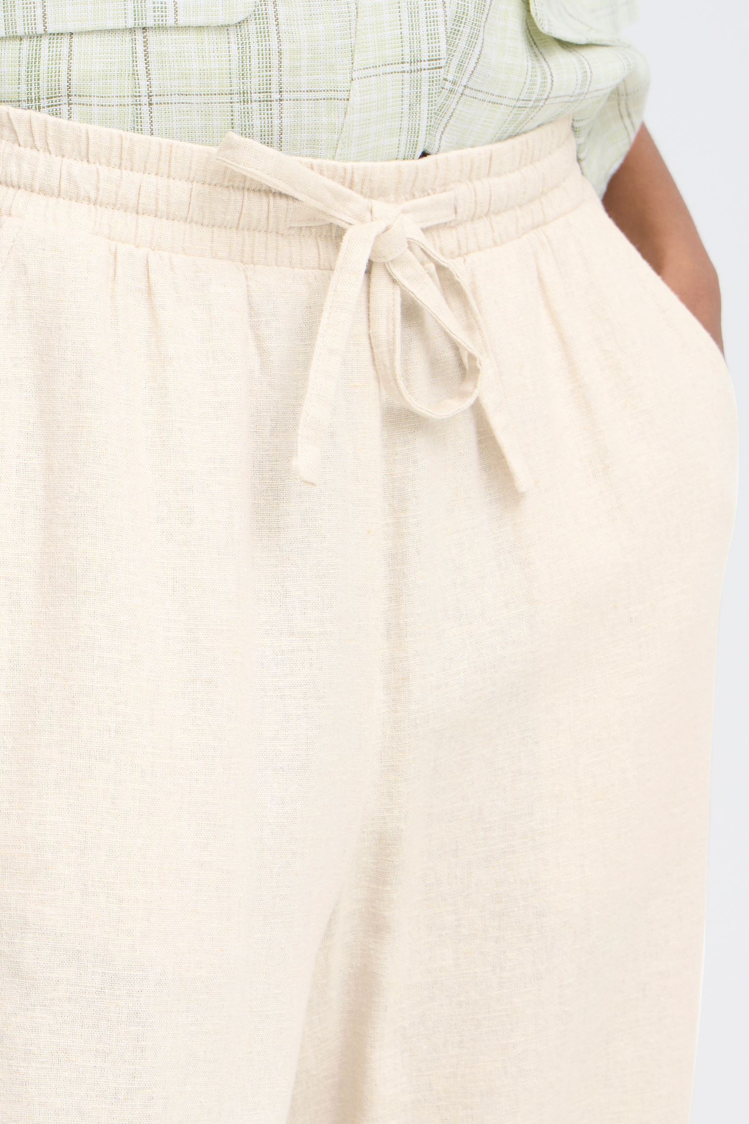 Weite Hosen IHLINNO PA CR damen weiß Ichi Weite Hosen IHLINNO PA CR damen weiß NATURAL ECRU