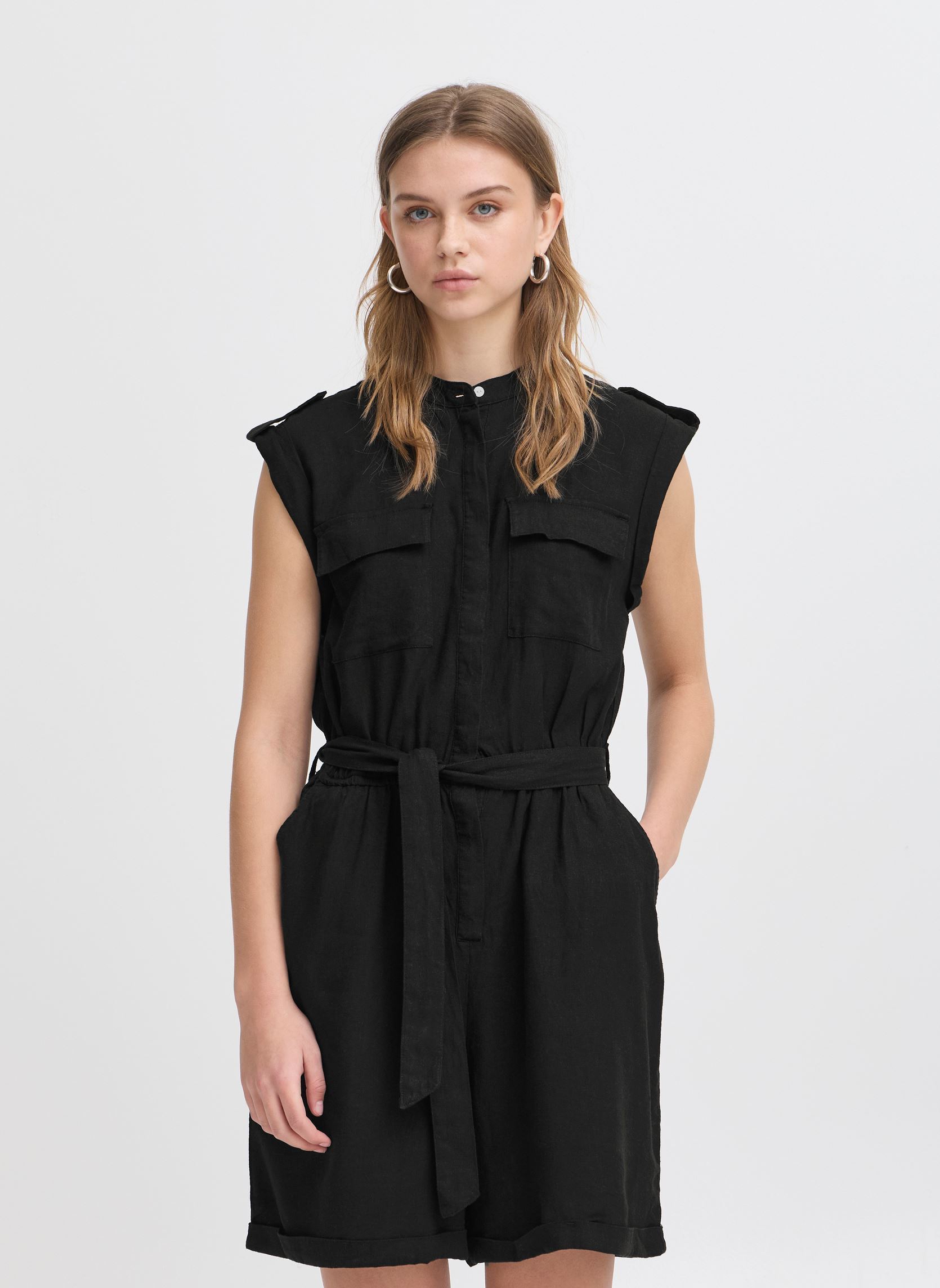 Kurze Jumpsuits IHLINNO JS damen schwarz Ichi Kurze Jumpsuits IHLINNO JS damen schwarz Black