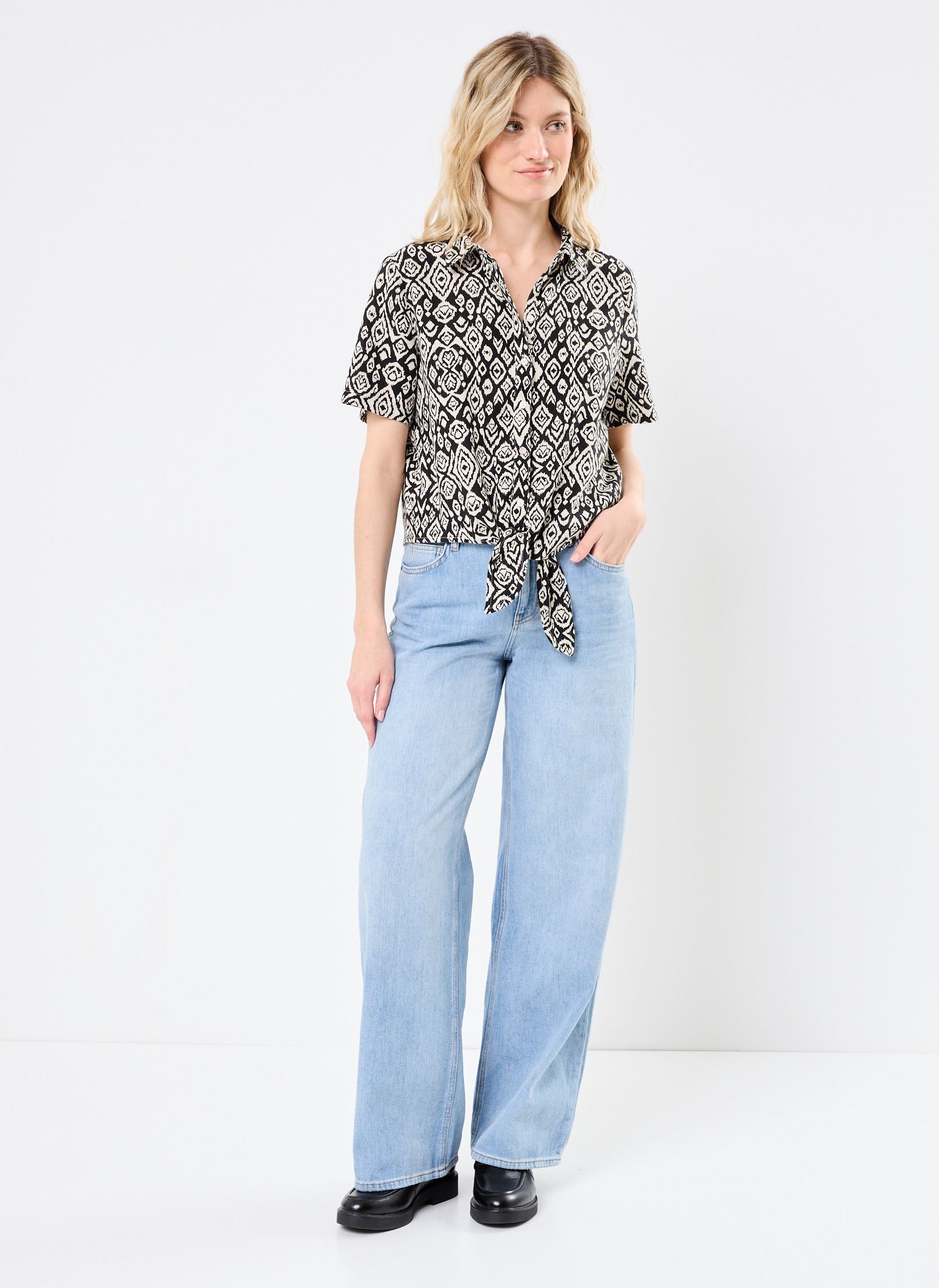 Chemises manches courtes IHLINNO SH2 femme multicolore Ichi Chemises manches courtes IHLINNO SH2 femme multicolore Black Diamond Ikat