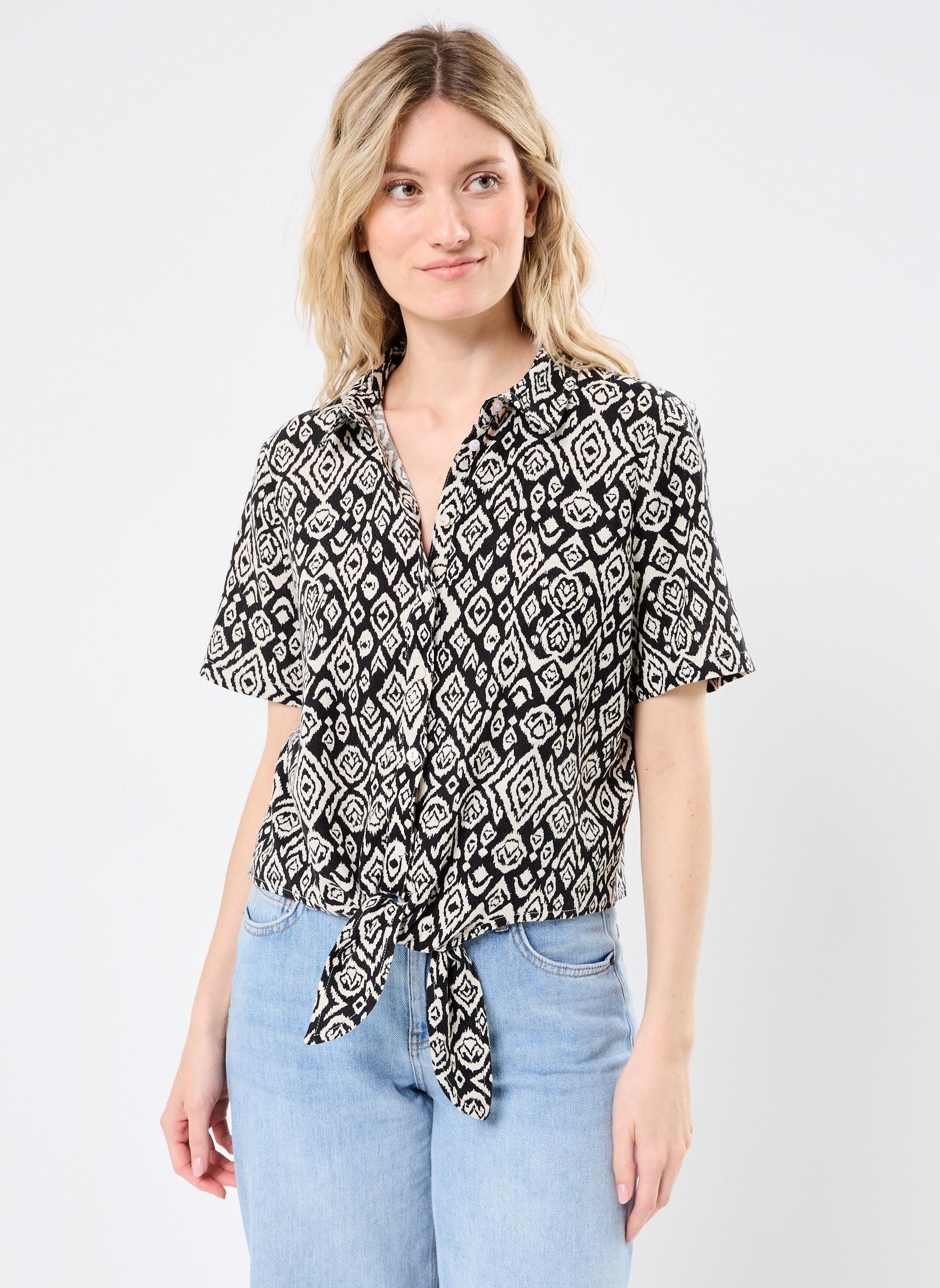 Chemises manches courtes IHLINNO SH2 femme multicolore Ichi Chemises manches courtes IHLINNO SH2 femme multicolore Black Diamond Ikat