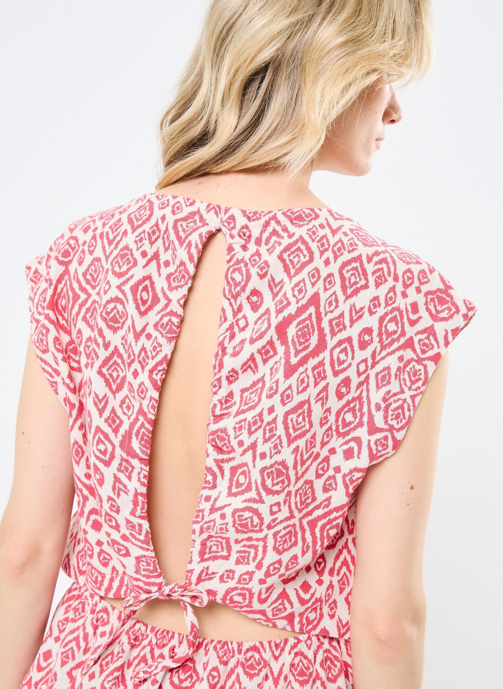 Jurken IHLINNO DR5 dames roze Ichi Jurken IHLINNO DR5 dames roze Geranium Diamond Ikat