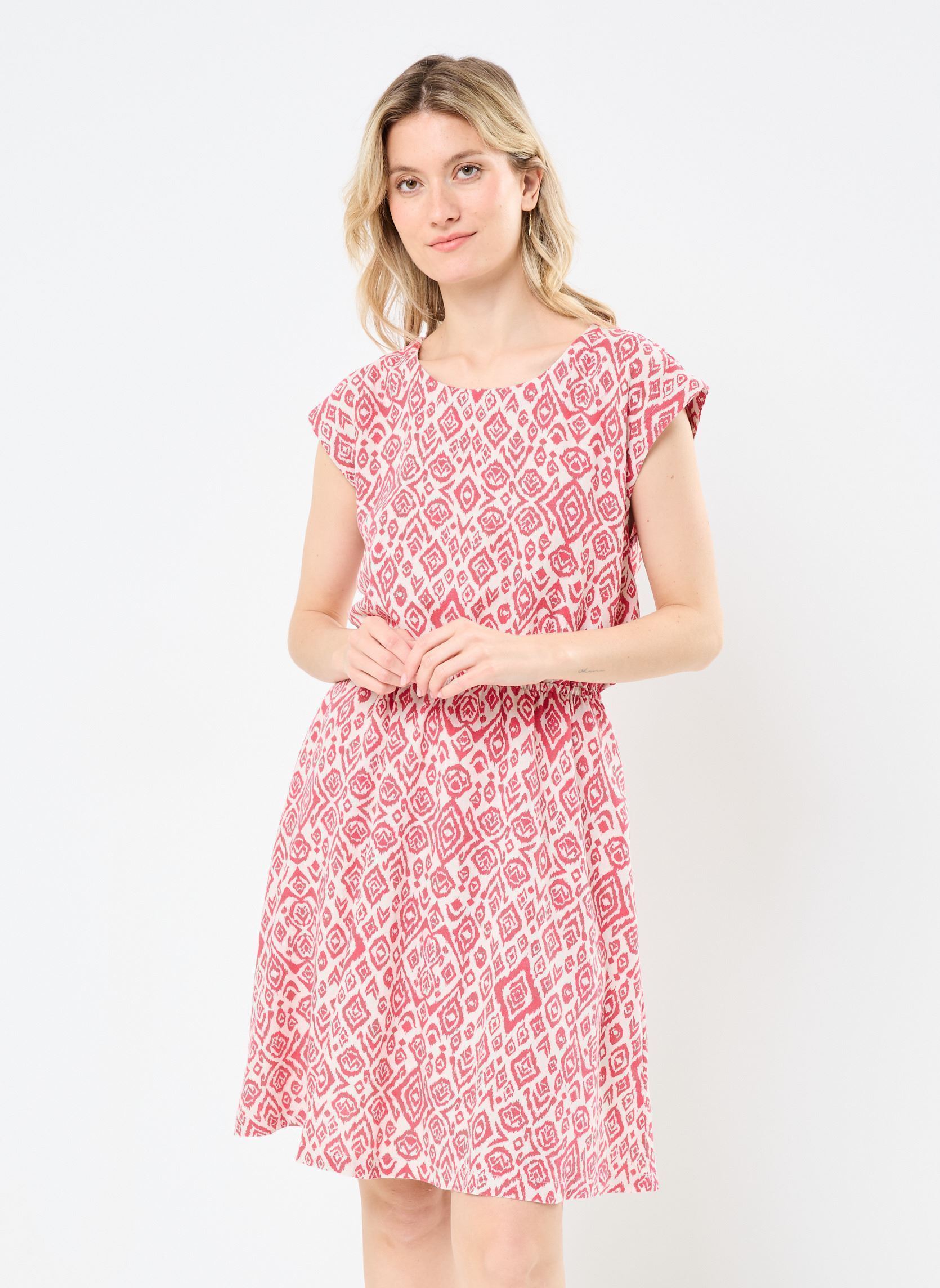 Jurken IHLINNO DR5 dames roze Ichi Jurken IHLINNO DR5 dames roze Geranium Diamond Ikat