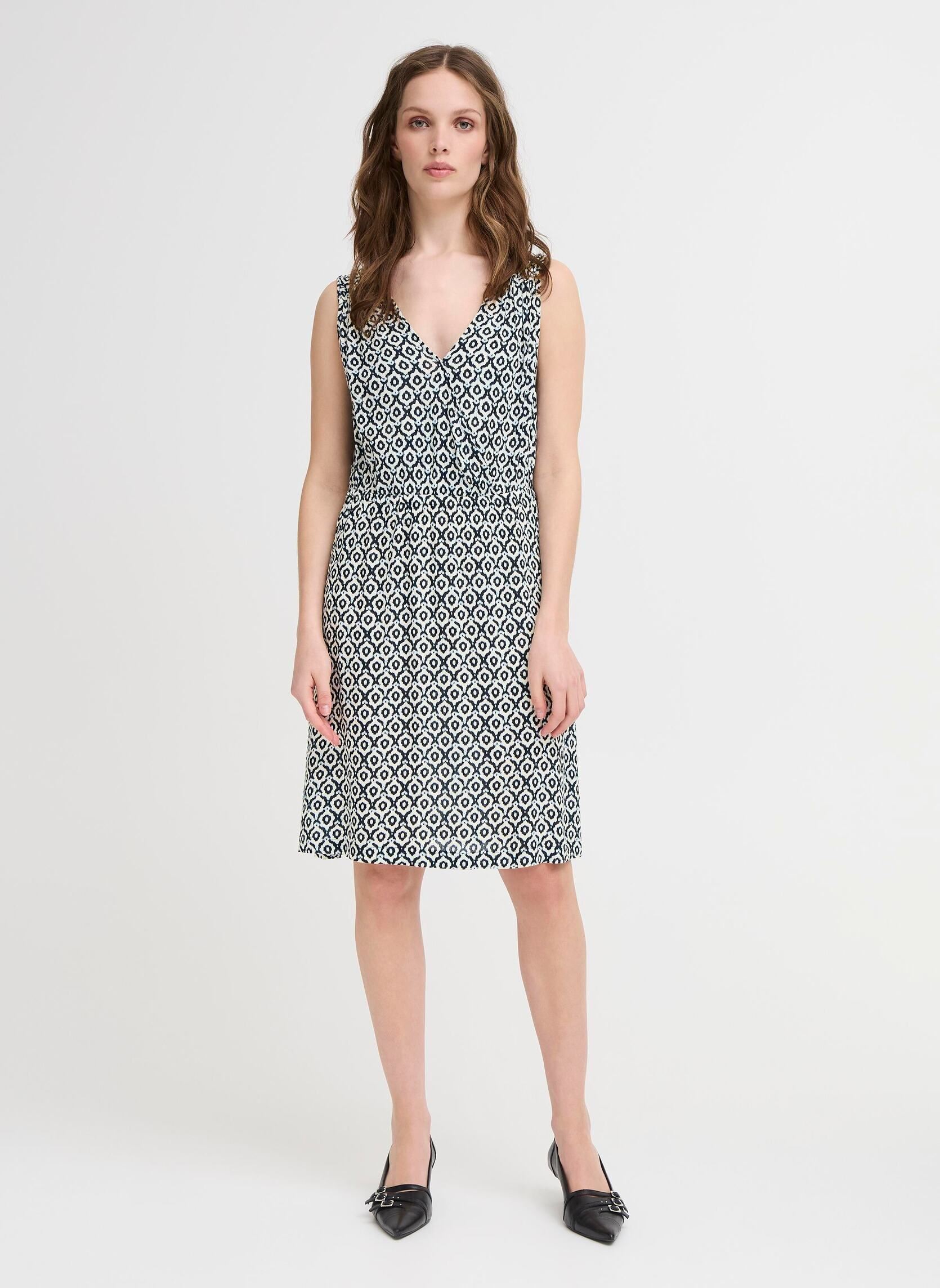 Robes IHMARRAKECH AOP DR20 femme bleu Ichi Robes IHMARRAKECH AOP DR20 femme bleu Total Eclipse Ikat Tile Aop