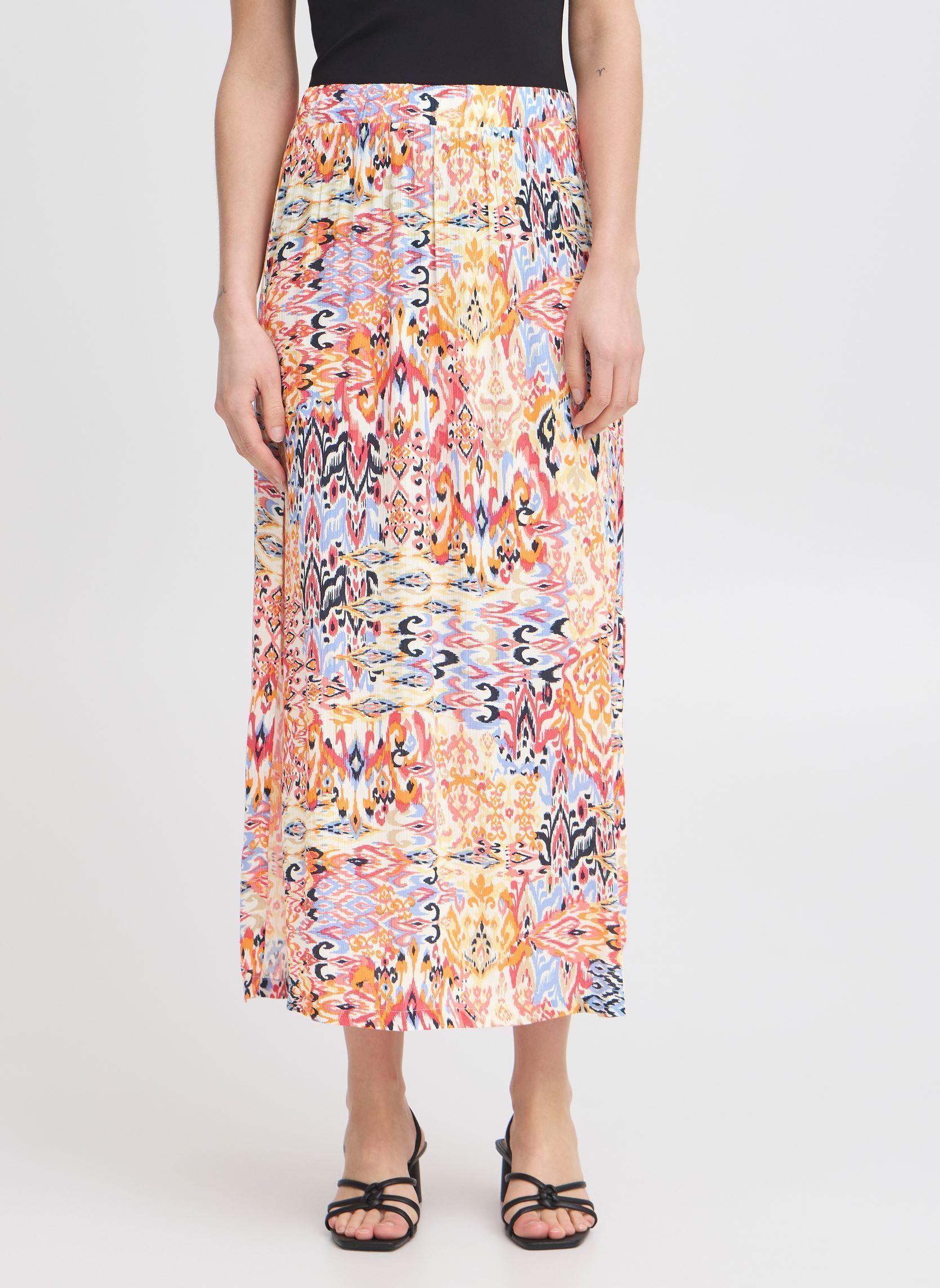 Jupes longues IHMARRAKECH AOP SK10 femme multicolore Ichi Jupes longues IHMARRAKECH AOP SK10 femme multicolore GERANIUM MULTI IKAT AOP