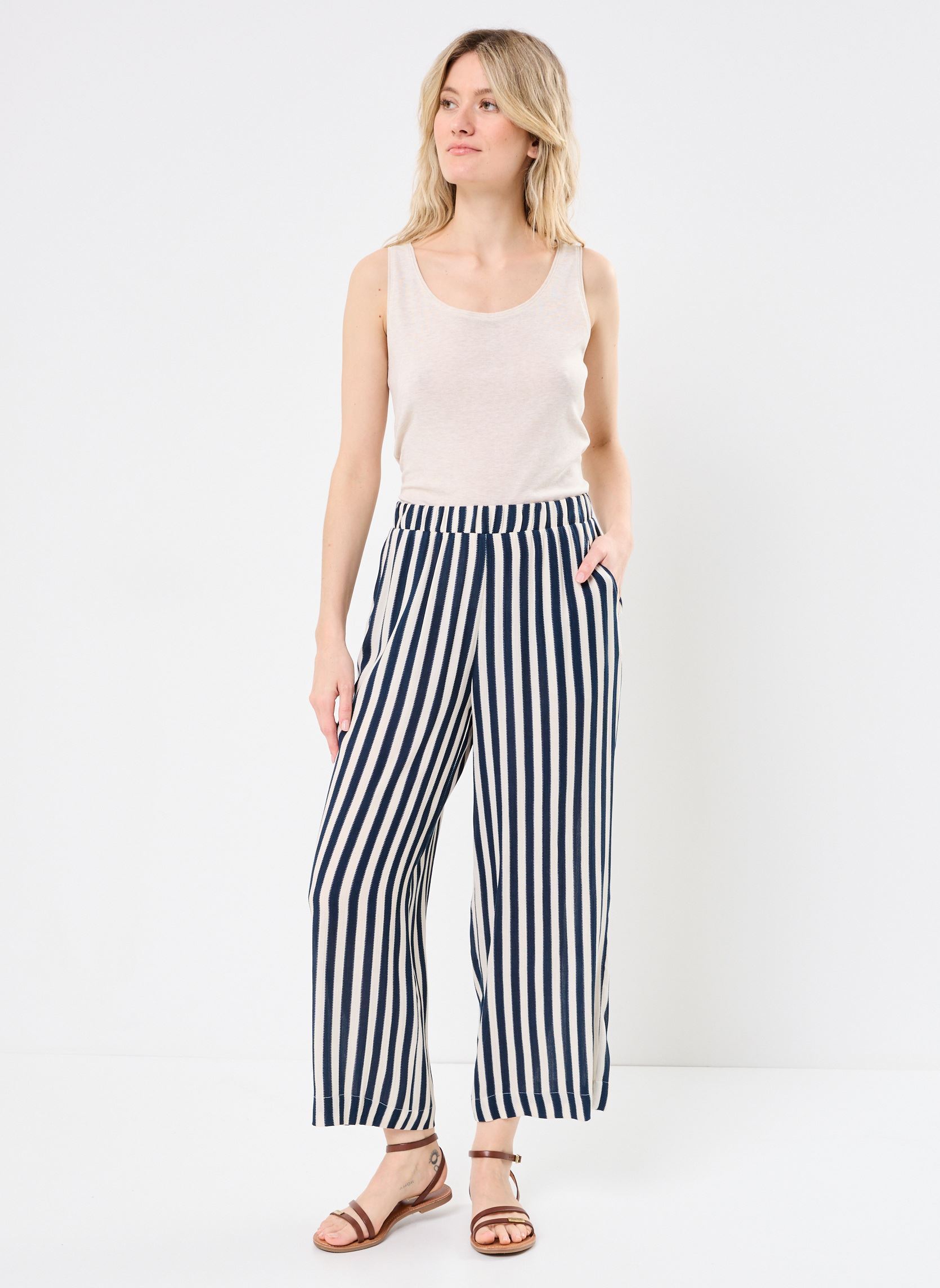 Pantalons larges IHMARRAKECH AOP PA7 femme multicolore Ichi Pantalons larges IHMARRAKECH AOP PA7 femme multicolore Total Eclipse Dotted Stripe Ao