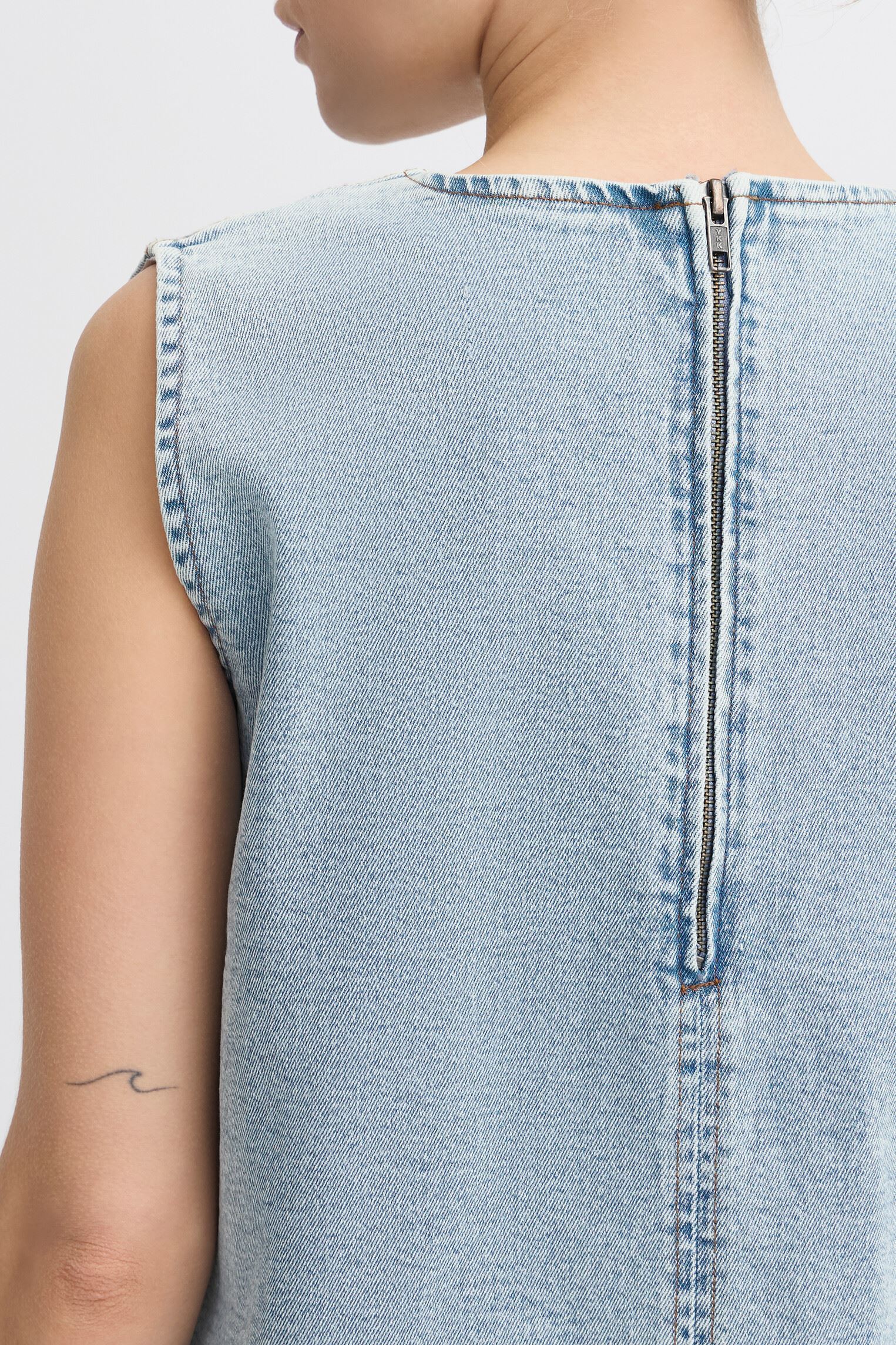 Tops IHARMIOS TO dames blauw Ichi Tops IHARMIOS TO dames blauw Light blue washed
