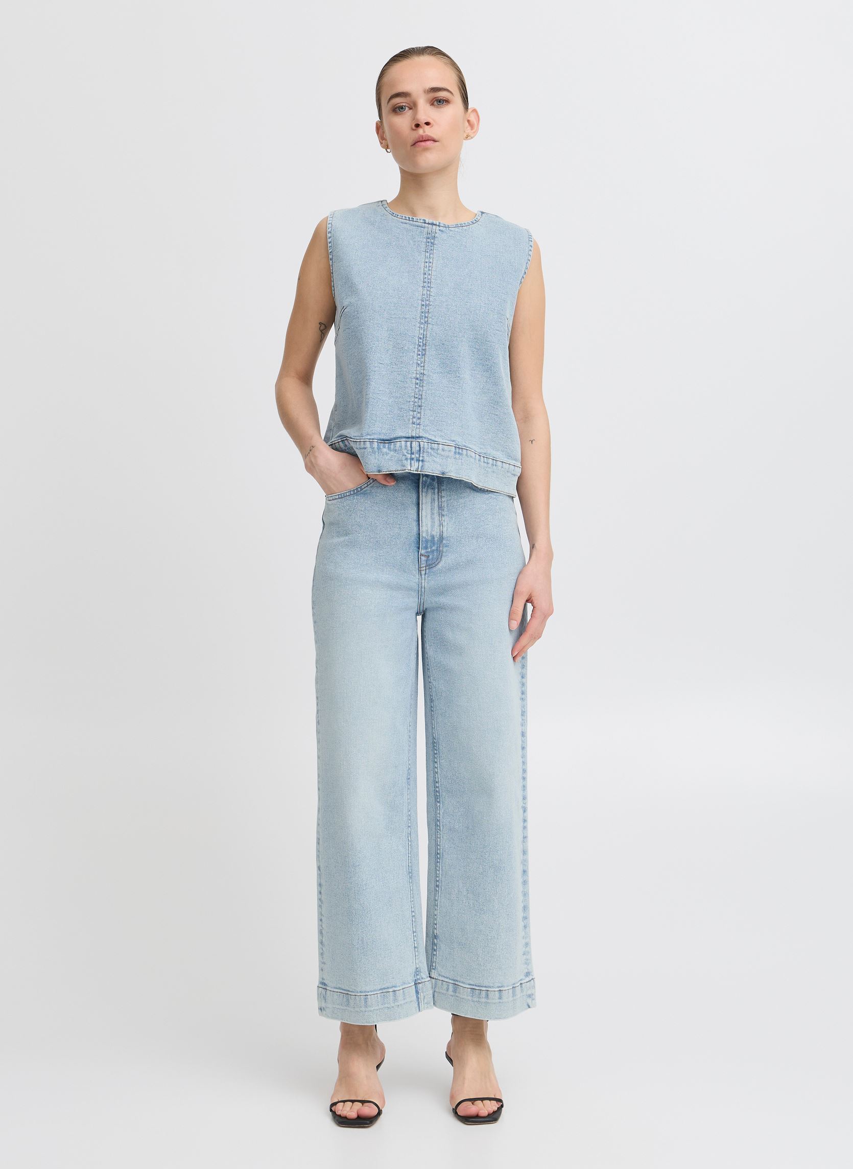 Wijde jeans / Flared Jeans IHARMIOS PA dames blauw Ichi Wijde jeans / Flared Jeans IHARMIOS PA dames blauw LIGHT BLUE WASHED