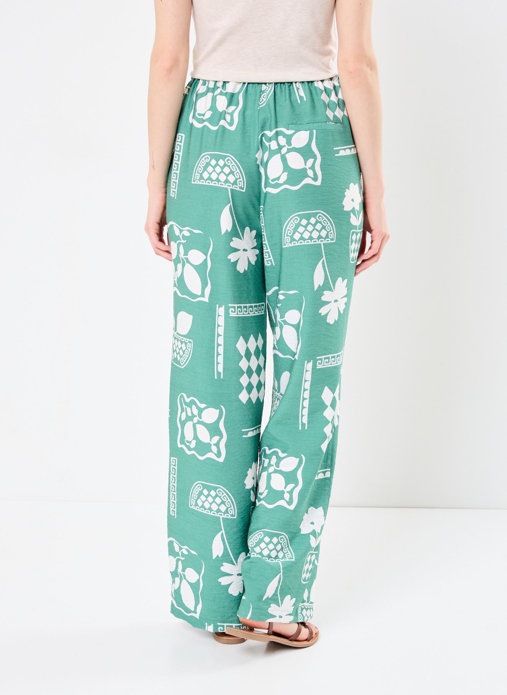 Pantaloni larghi IHYETTA PA donna verde Ichi Pantaloni larghi IHYETTA PA donna verde PINE GREEN RESORT