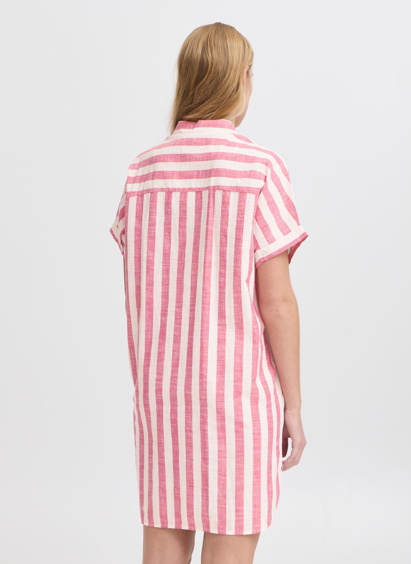 Robes IHLOLIA DR femme rose Ichi Robes IHLOLIA DR femme rose Bright Rose/White Stripe