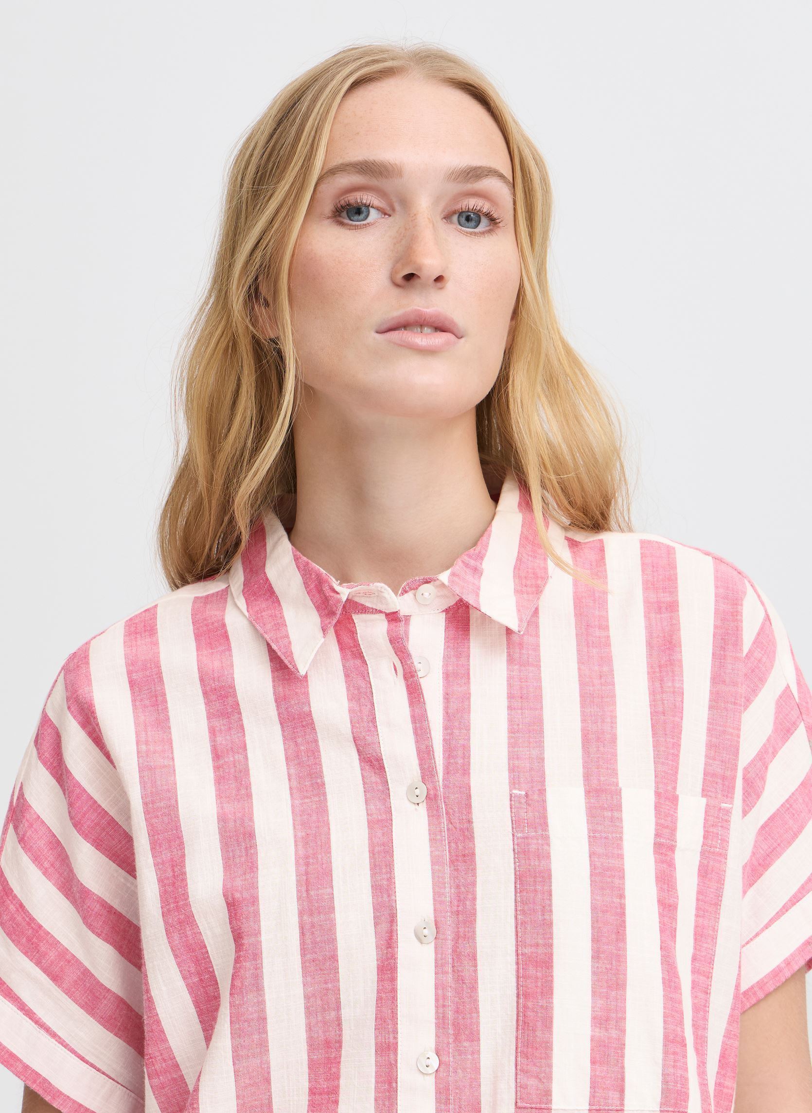 Robes IHLOLIA DR femme rose Ichi Robes IHLOLIA DR femme rose Bright Rose/White Stripe