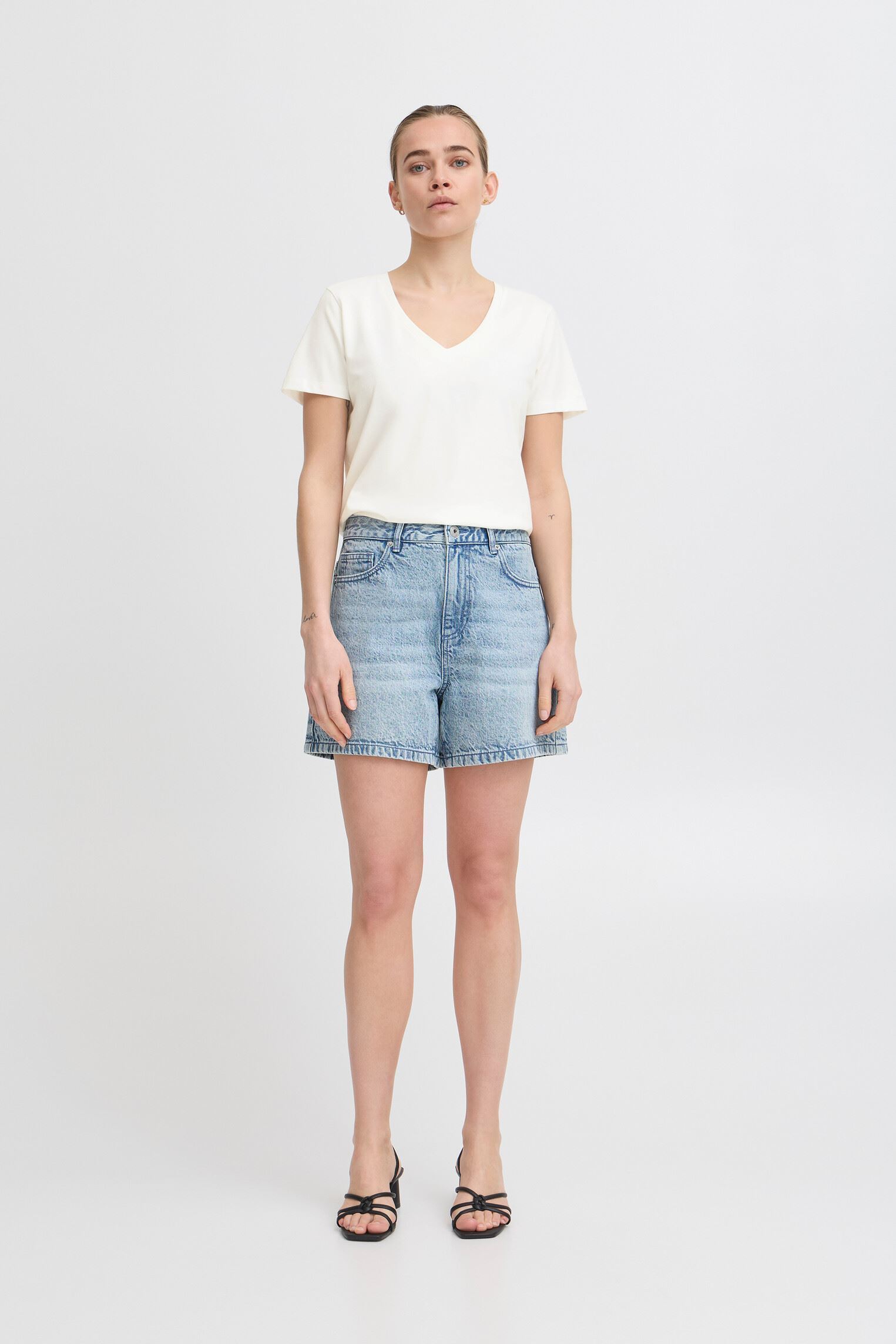 T-shirt a maniche corte IHPALMONI SS donna bianco Ichi T-shirt a maniche corte IHPALMONI SS donna bianco Cloud Dancer