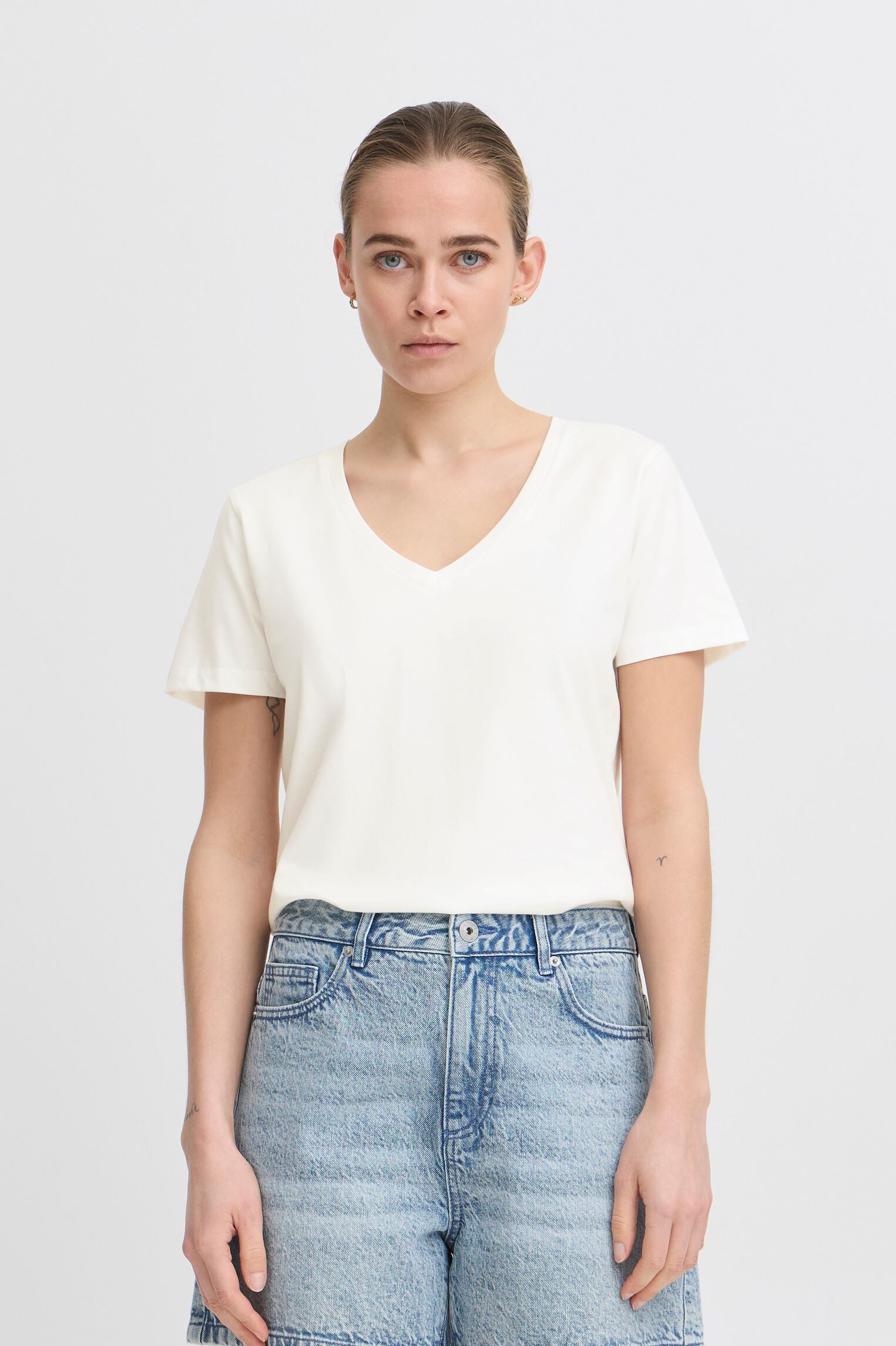 T-shirt a maniche corte IHPALMONI SS donna bianco Ichi T-shirt a maniche corte IHPALMONI SS donna bianco Cloud Dancer