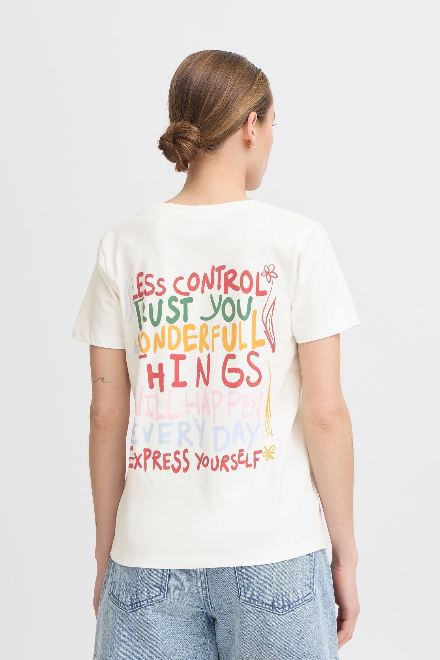 T-shirt a maniche corte IHPALMONI SS donna bianco Ichi T-shirt a maniche corte IHPALMONI SS donna bianco Cloud Dancer