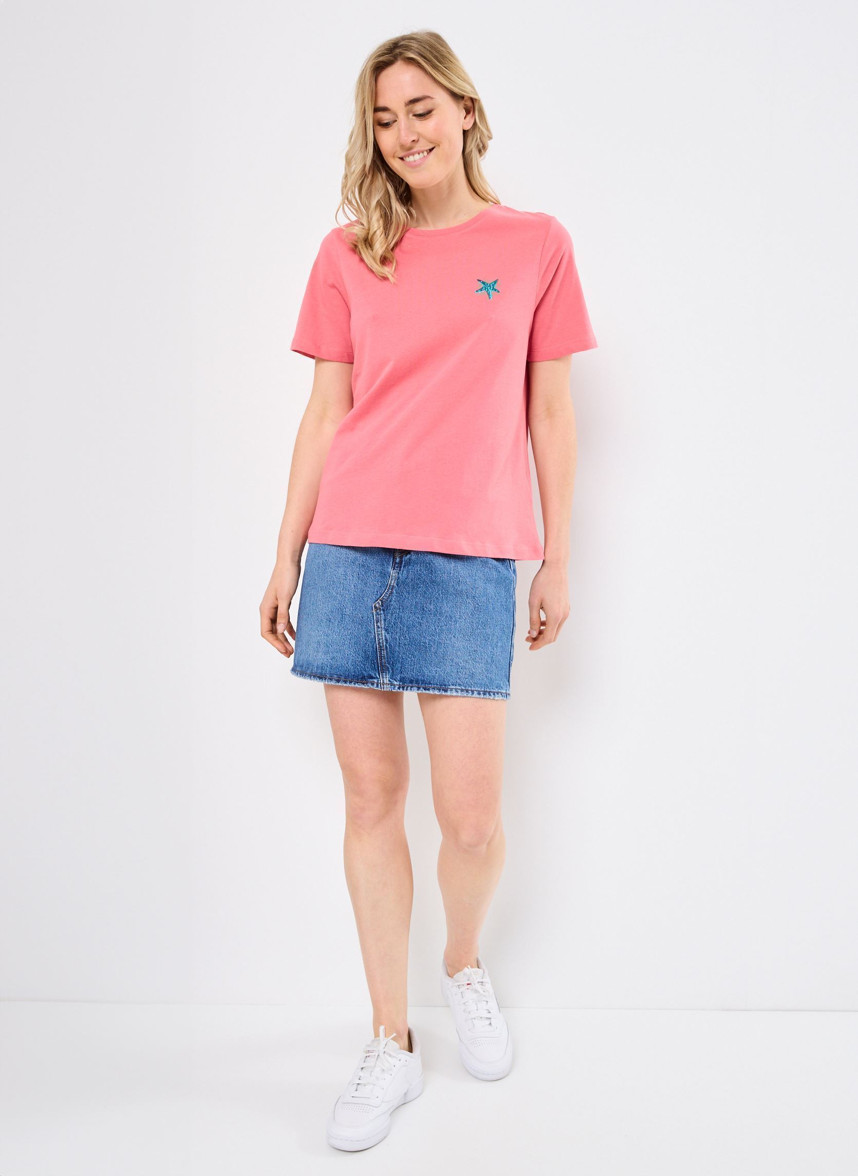 T-shirt a maniche corte BYSOBBE EMB TSHIRT 2 - donna rosa B-Young T-shirt a maniche corte BYSOBBE EMB TSHIRT 2 - donna rosa DESERT ROSE