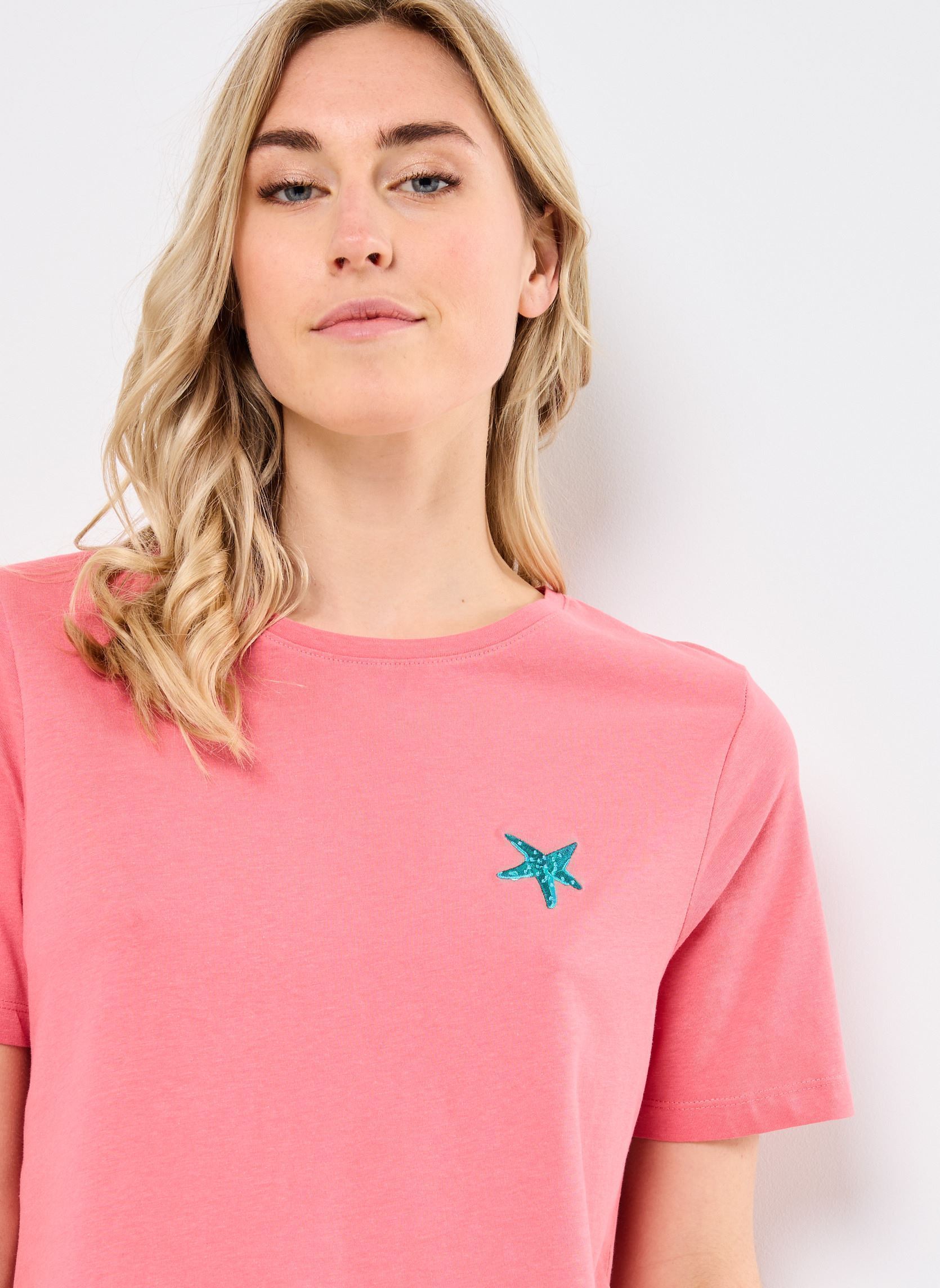 T-shirt a maniche corte BYSOBBE EMB TSHIRT 2 - donna rosa B-Young T-shirt a maniche corte BYSOBBE EMB TSHIRT 2 - donna rosa DESERT ROSE