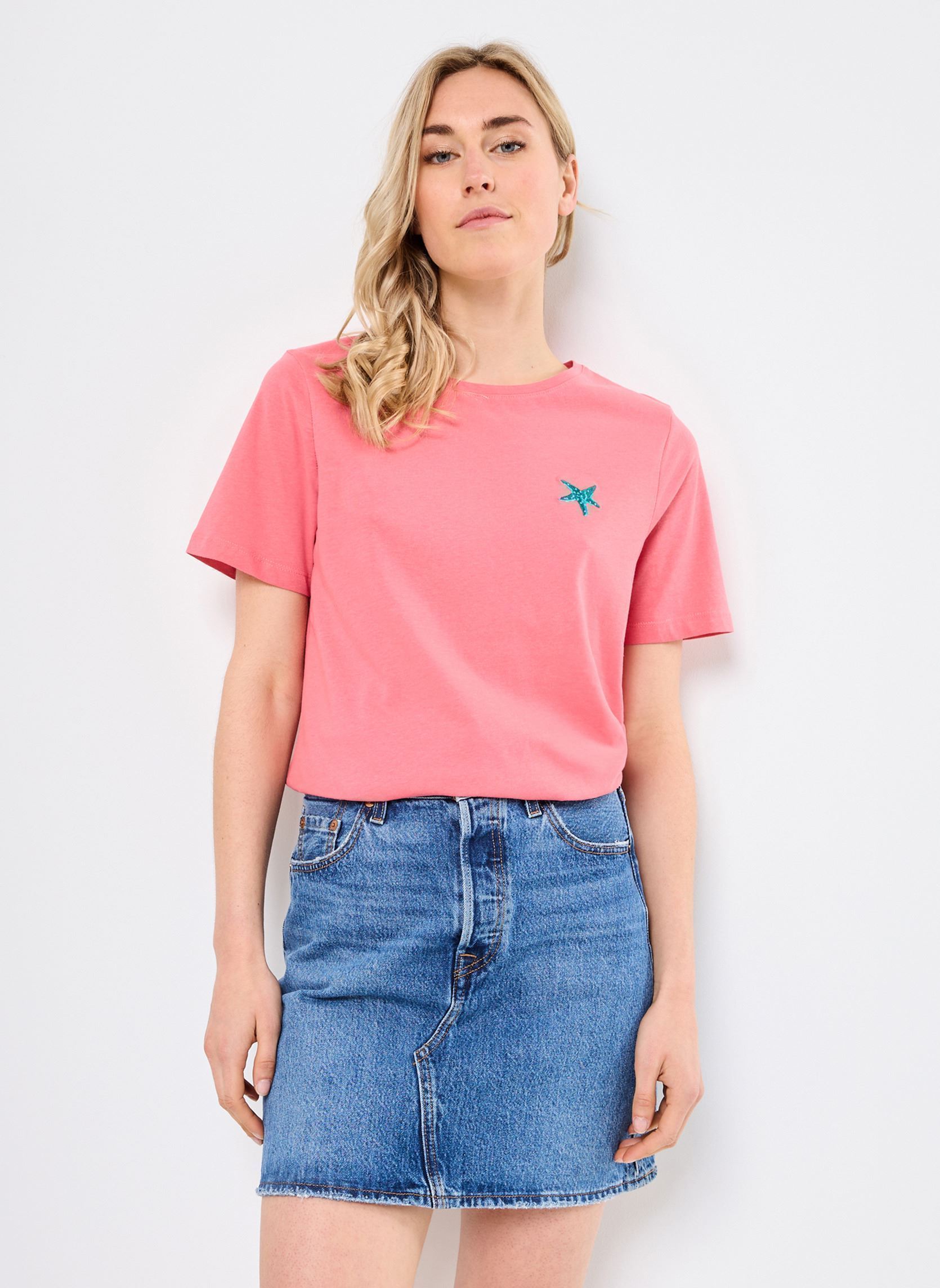 T-shirt a maniche corte BYSOBBE EMB TSHIRT 2 - donna rosa B-Young T-shirt a maniche corte BYSOBBE EMB TSHIRT 2 - donna rosa DESERT ROSE