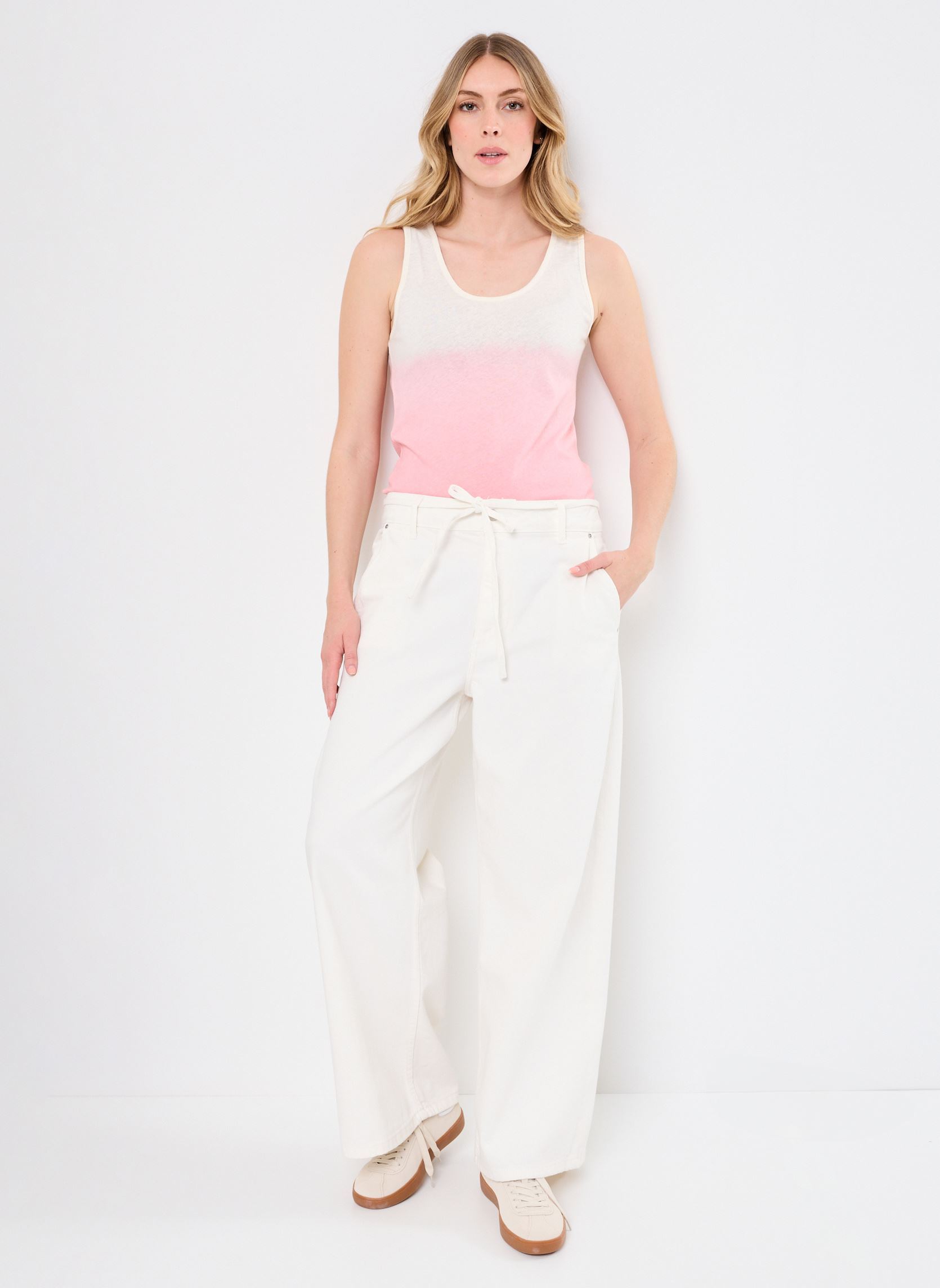 Wijde jeans / Flared Jeans BYKIMU BELT JEANS - dames wit B-Young Wijde jeans / Flared Jeans BYKIMU BELT JEANS - dames wit MARSHMALLOW