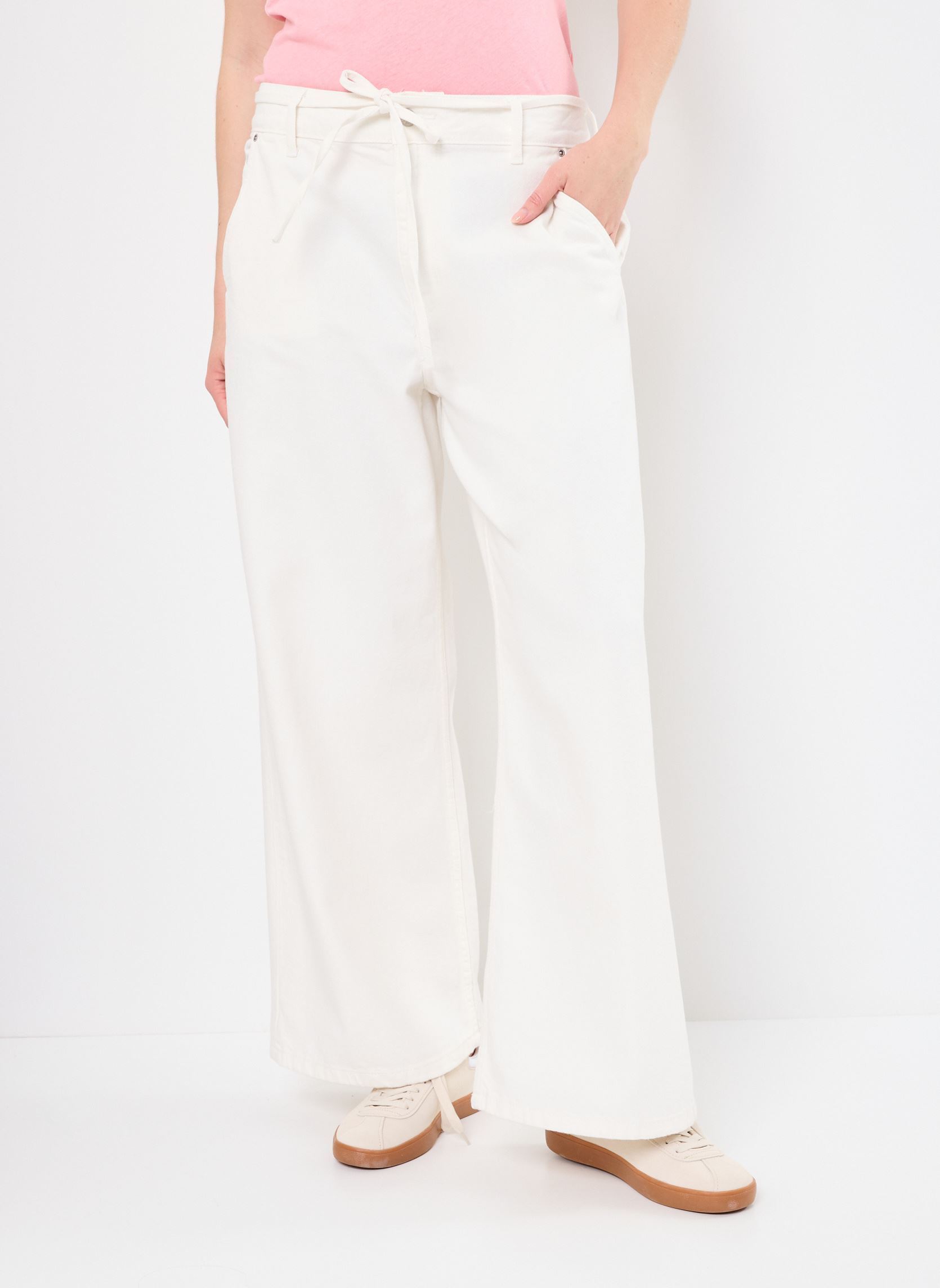 Wijde jeans / Flared Jeans BYKIMU BELT JEANS - dames wit B-Young Wijde jeans / Flared Jeans BYKIMU BELT JEANS - dames wit MARSHMALLOW