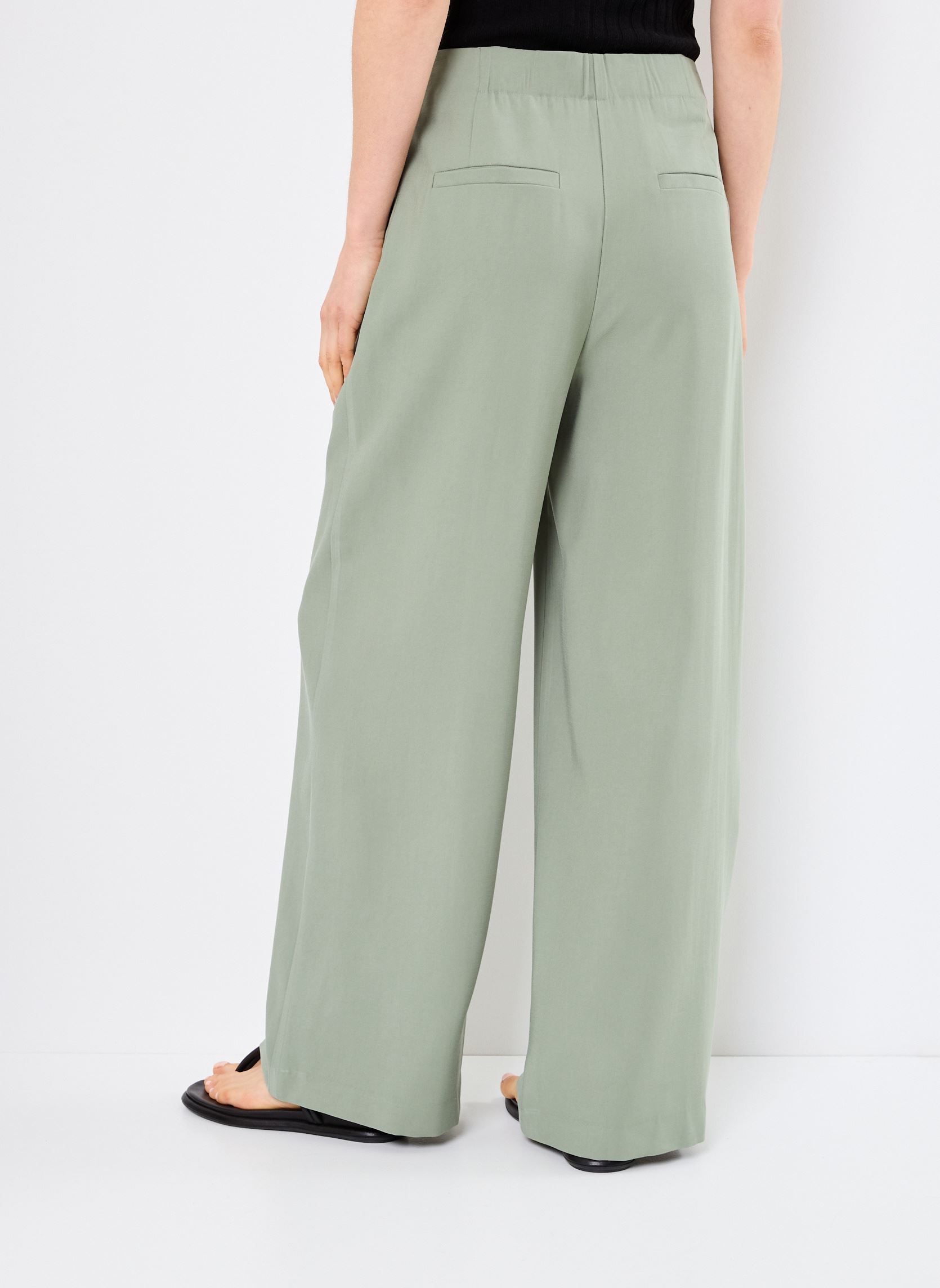 Pantalons larges BYDALANO WIDE PANTS - femme vert B-Young Pantalons larges BYDALANO WIDE PANTS - femme vert Sea spray