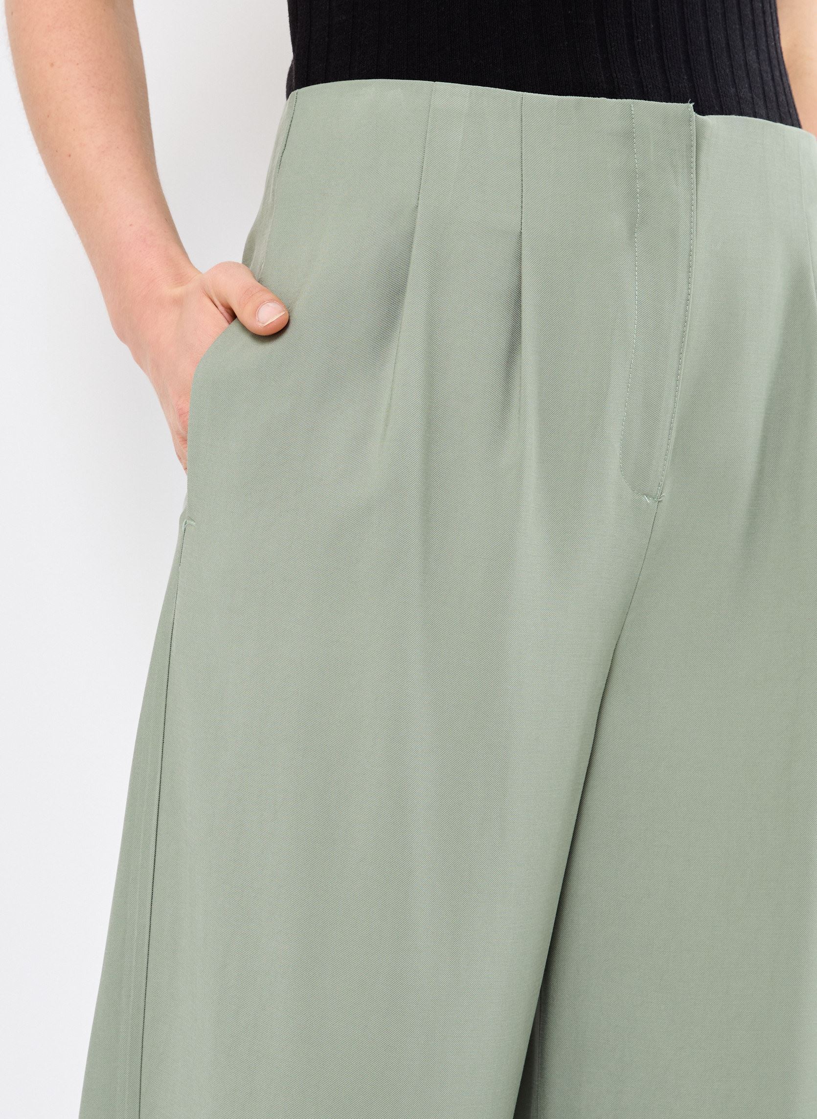 Pantalons larges BYDALANO WIDE PANTS - femme vert B-Young Pantalons larges BYDALANO WIDE PANTS - femme vert Sea spray