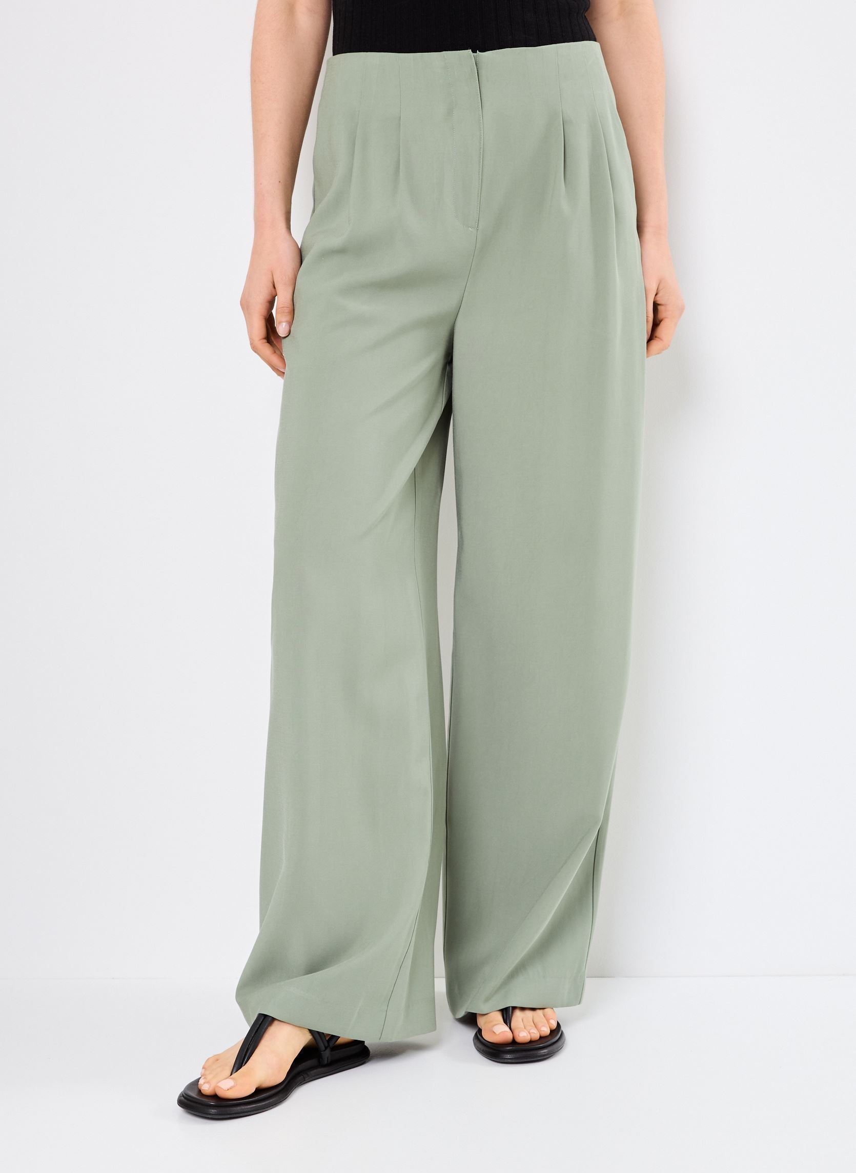 Pantalons larges BYDALANO WIDE PANTS - femme vert B-Young Pantalons larges BYDALANO WIDE PANTS - femme vert Sea spray