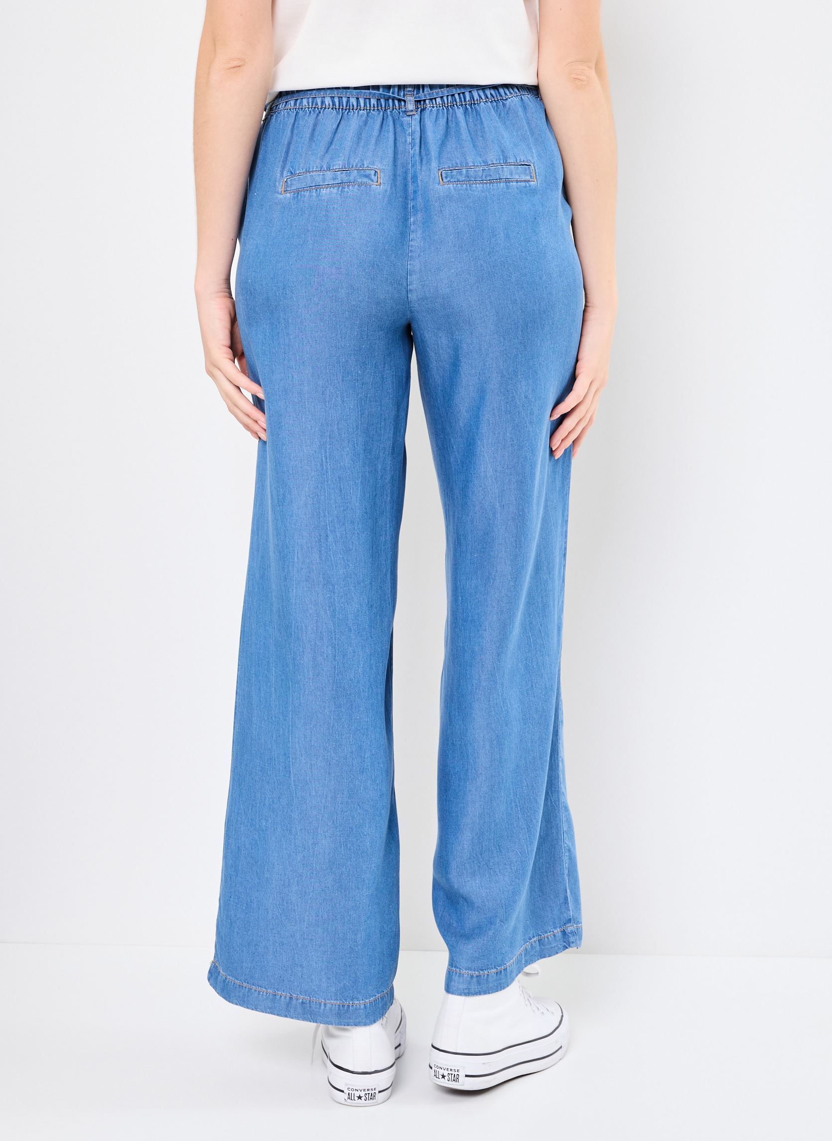 Pantalons larges BYKOSMO WIDE PANTS - femme bleu B-Young Pantalons larges BYKOSMO WIDE PANTS - femme bleu Mid Blue Denim