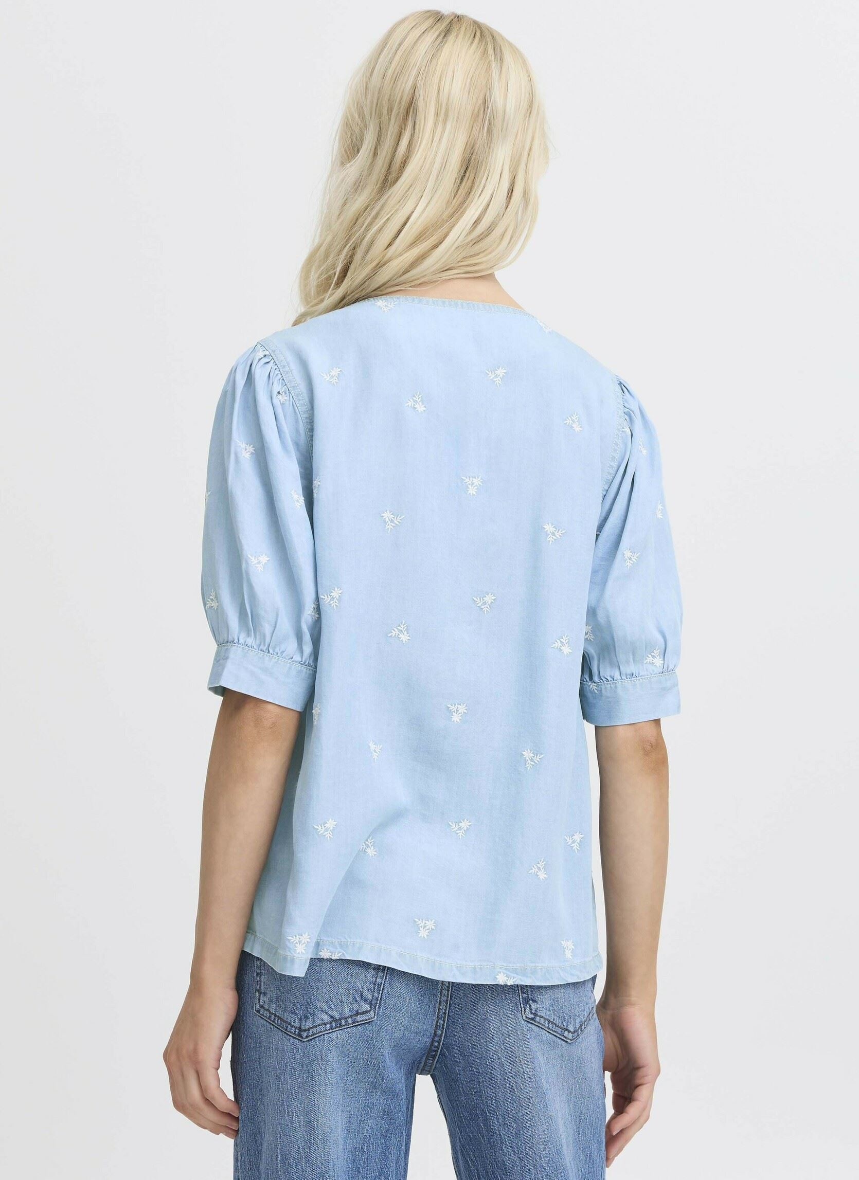 Blouses manches courtes BYKOSMO V SHIRT - femme bleu B-Young Blouses manches courtes BYKOSMO V SHIRT - femme bleu Light Blue Denim Flower