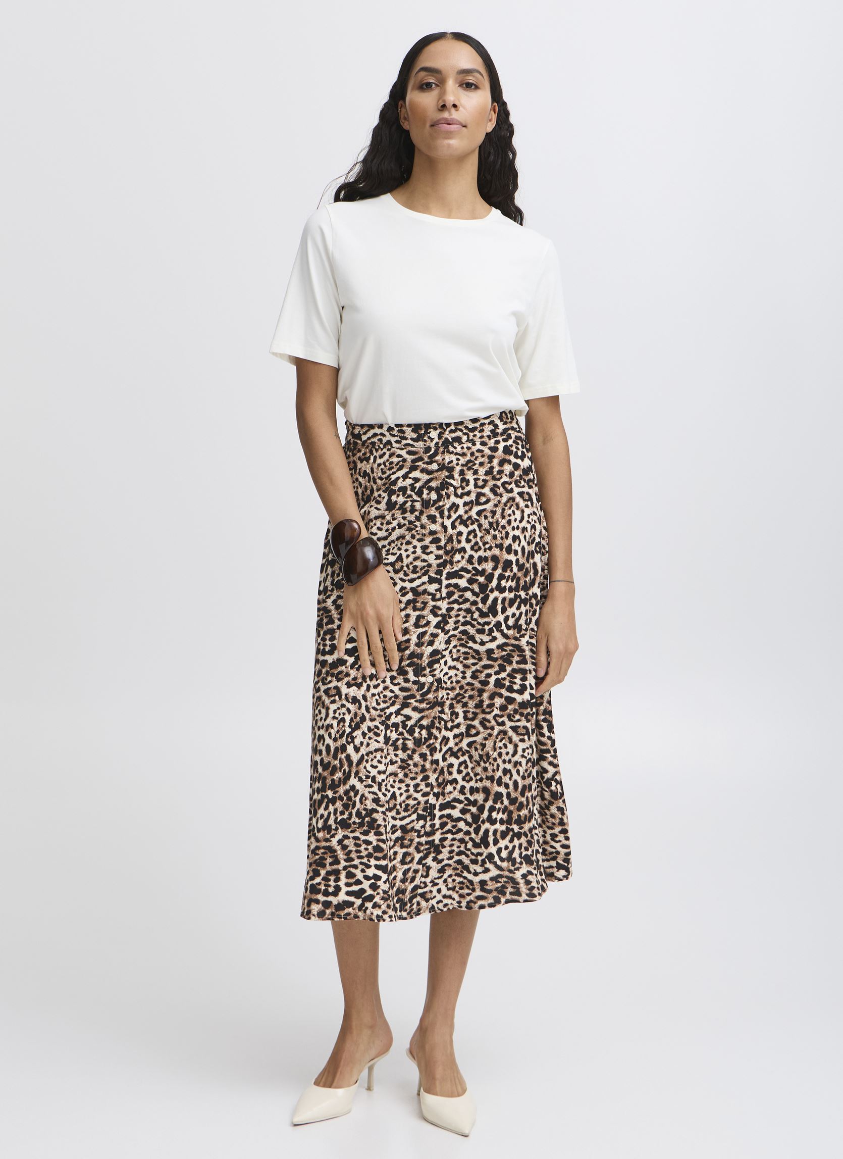 Midi-Röcke BYMMJOELLA MIDI SKIRT 2 - damen beige B-Young Midi-Röcke BYMMJOELLA MIDI SKIRT 2 - damen beige Birch Leopard