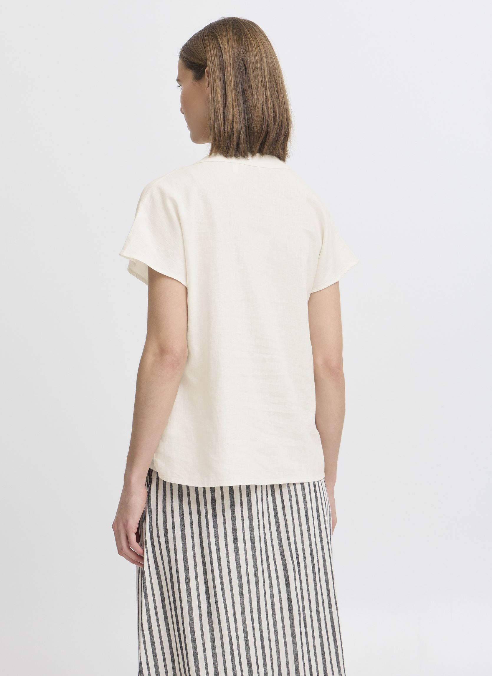 Blouses manches courtes BYFALAKKA V BLOUSE - femme blanc B-Young Blouses manches courtes BYFALAKKA V BLOUSE - femme blanc Marshmallow