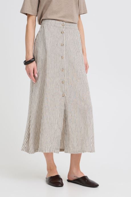 B-Young Lange rokken BYFALAKKA BUTTON SKIRT - dames beige