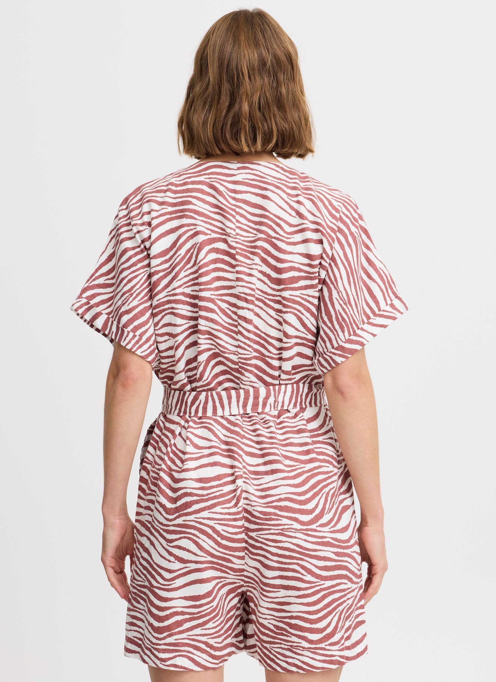 Kurze Jumpsuits BYFALAKKA PLAYSUIT - damen orange B-Young Kurze Jumpsuits BYFALAKKA PLAYSUIT - damen orange Animal Light Mahogany Mix