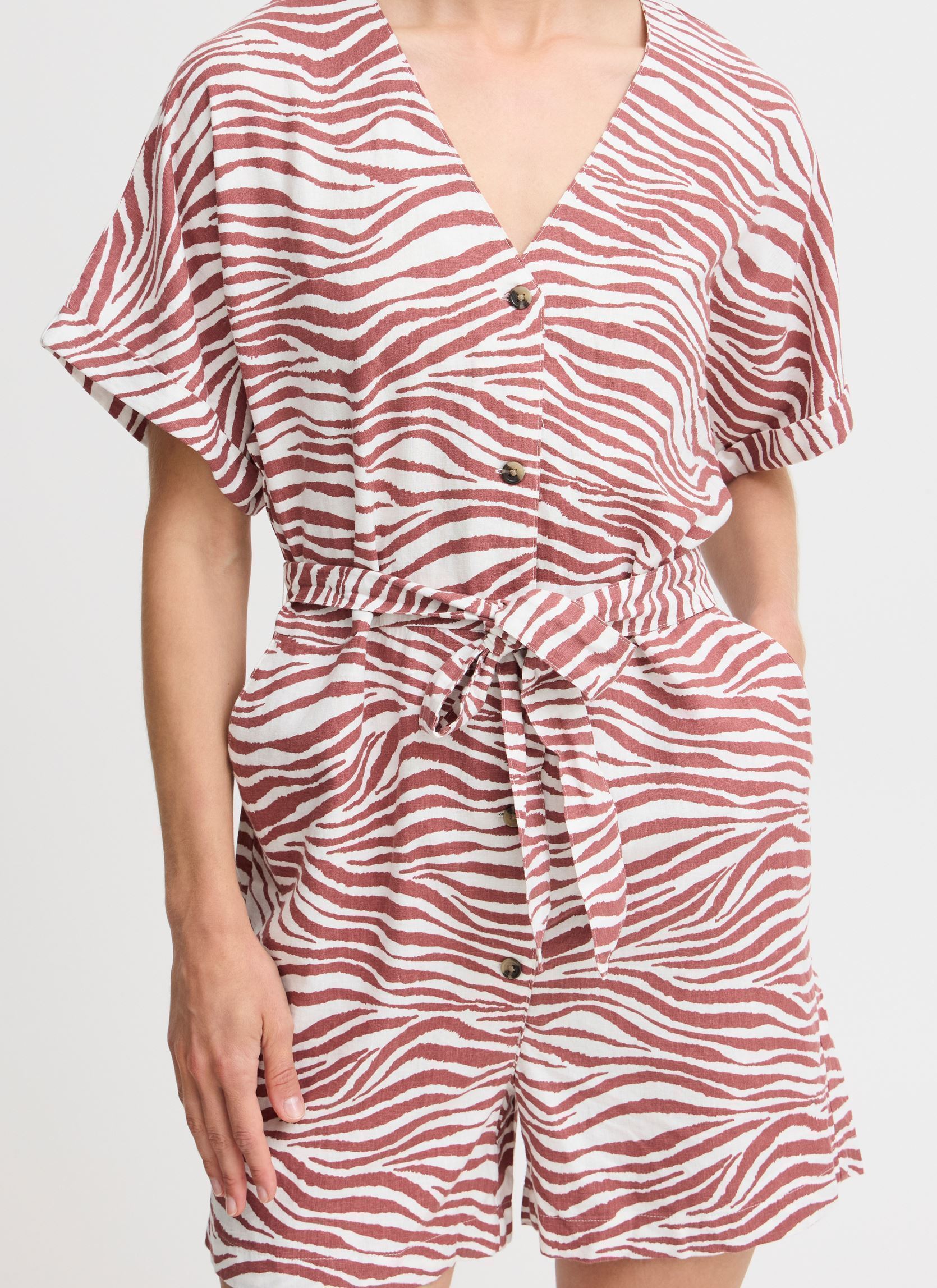 Kurze Jumpsuits BYFALAKKA PLAYSUIT - damen orange B-Young Kurze Jumpsuits BYFALAKKA PLAYSUIT - damen orange Animal Light Mahogany Mix