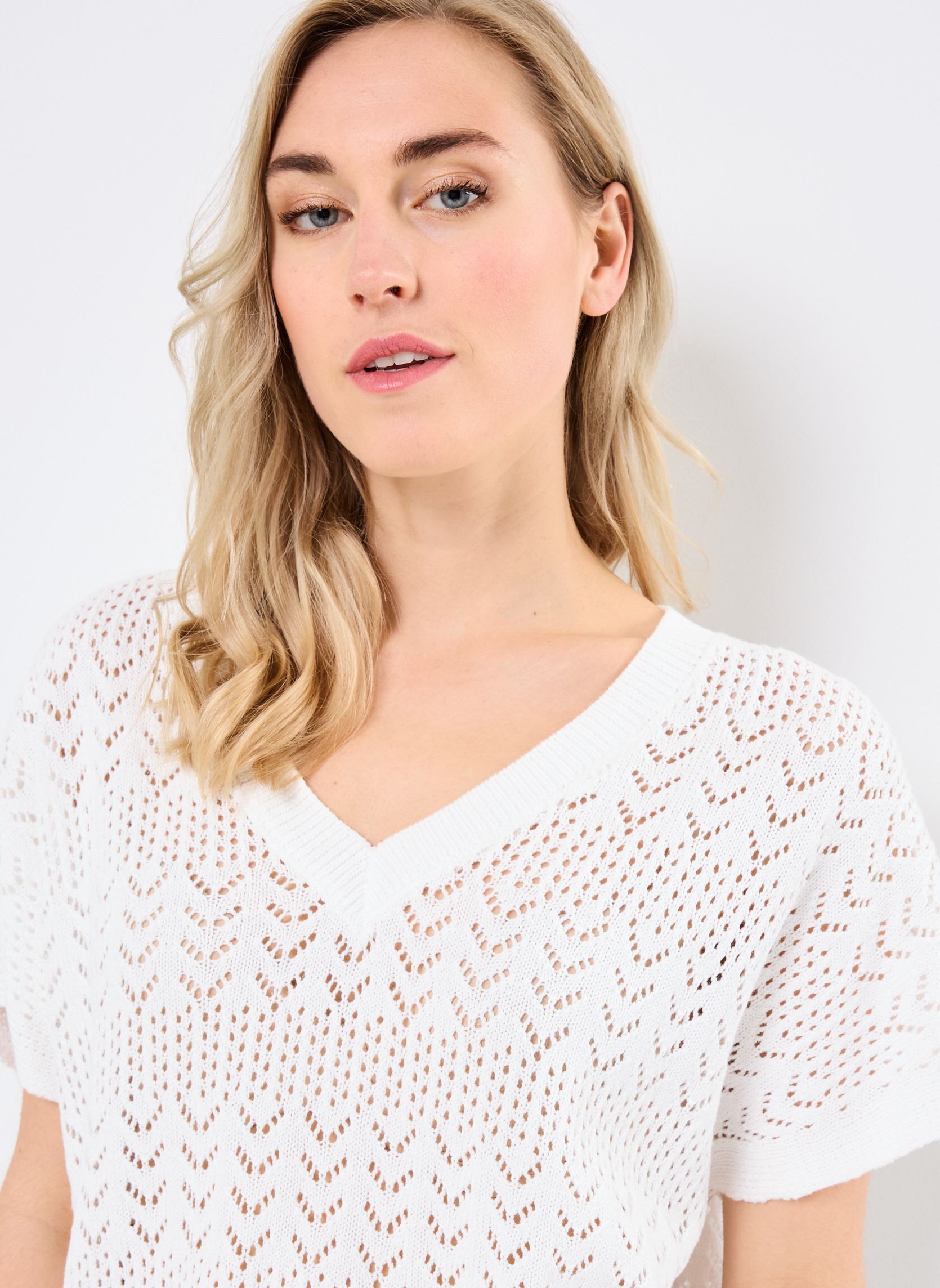 Tee-shirts manches courtes BYMALIE V PULLOVER - femme blanc B-Young Tee-shirts manches courtes BYMALIE V PULLOVER - femme blanc Marshmallow