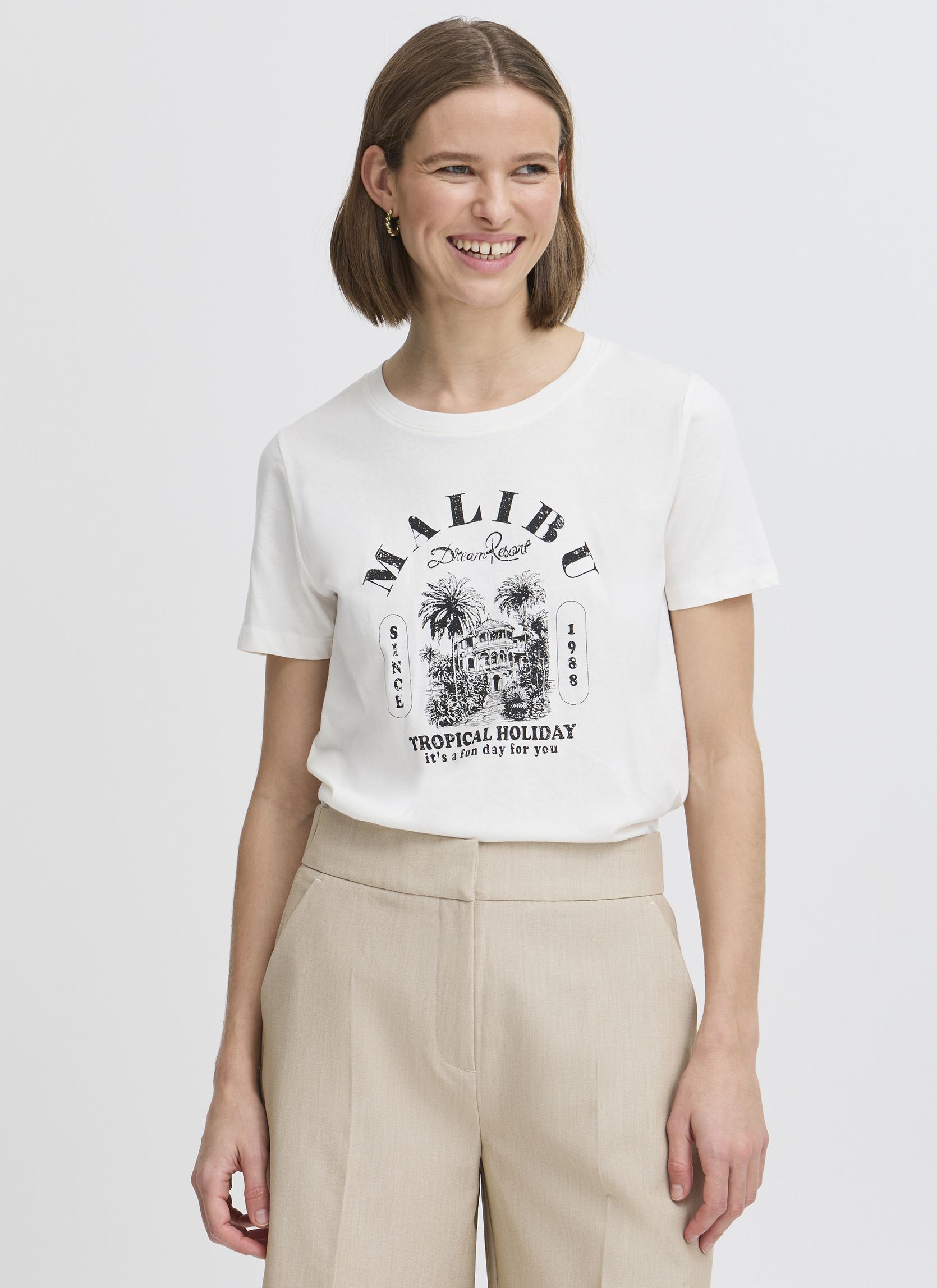 Tee-shirts manches courtes BYSOBBE DREAM TSHIRT - femme blanc B-Young Tee-shirts manches courtes BYSOBBE DREAM TSHIRT - femme blanc MARSHMALLOW