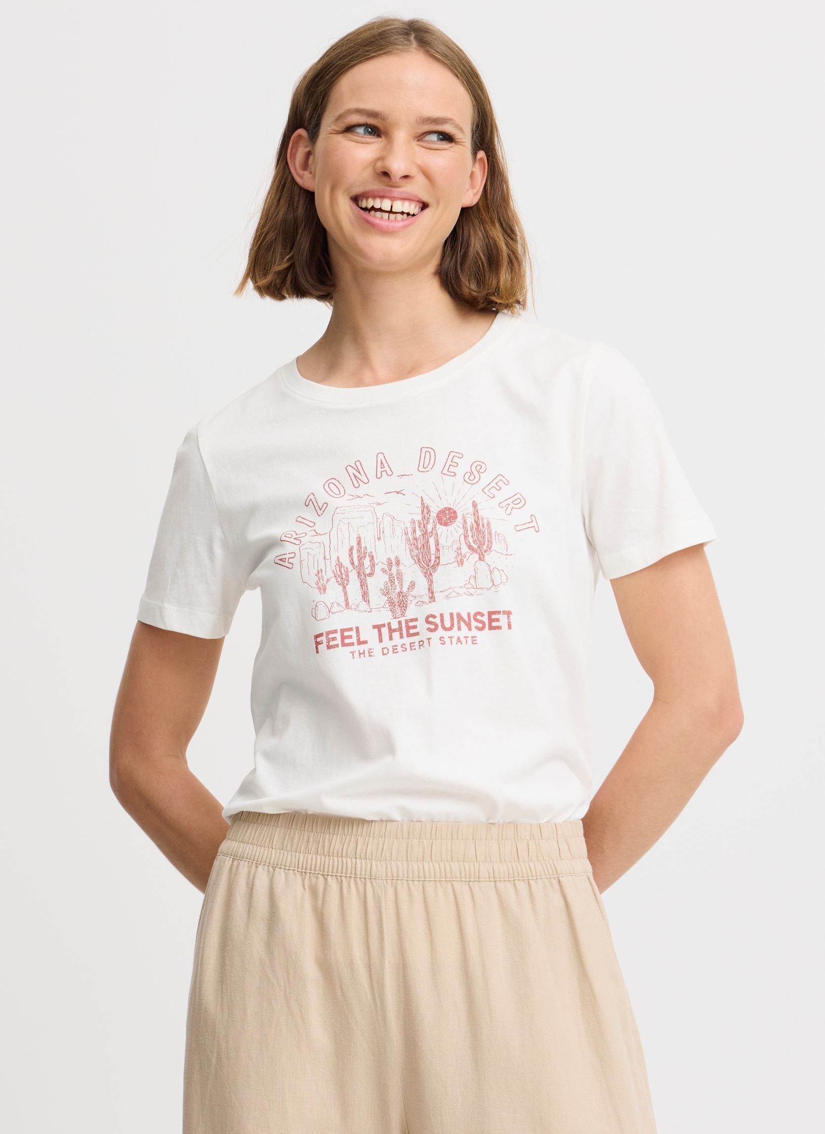 Tee-shirts manches courtes BYSOBBE DESERT TSHIRT - femme blanc B-Young Tee-shirts manches courtes BYSOBBE DESERT TSHIRT - femme blanc Marshmallow
