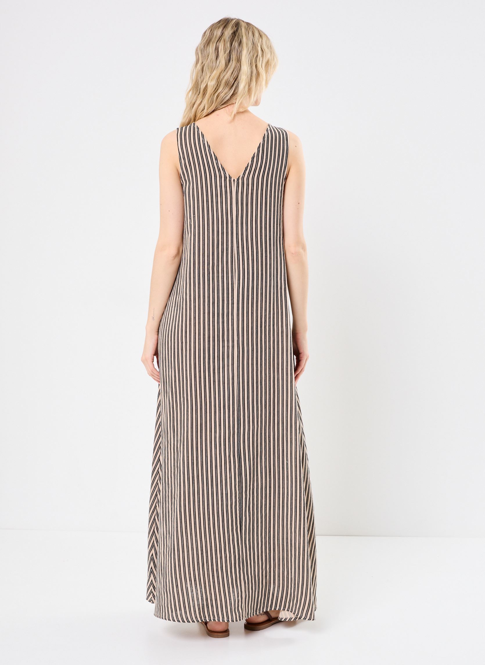 Robes longues IAFOXA STRIPED MAXI DR femme noir Ichi Robes longues IAFOXA STRIPED MAXI DR femme noir Black Stripe