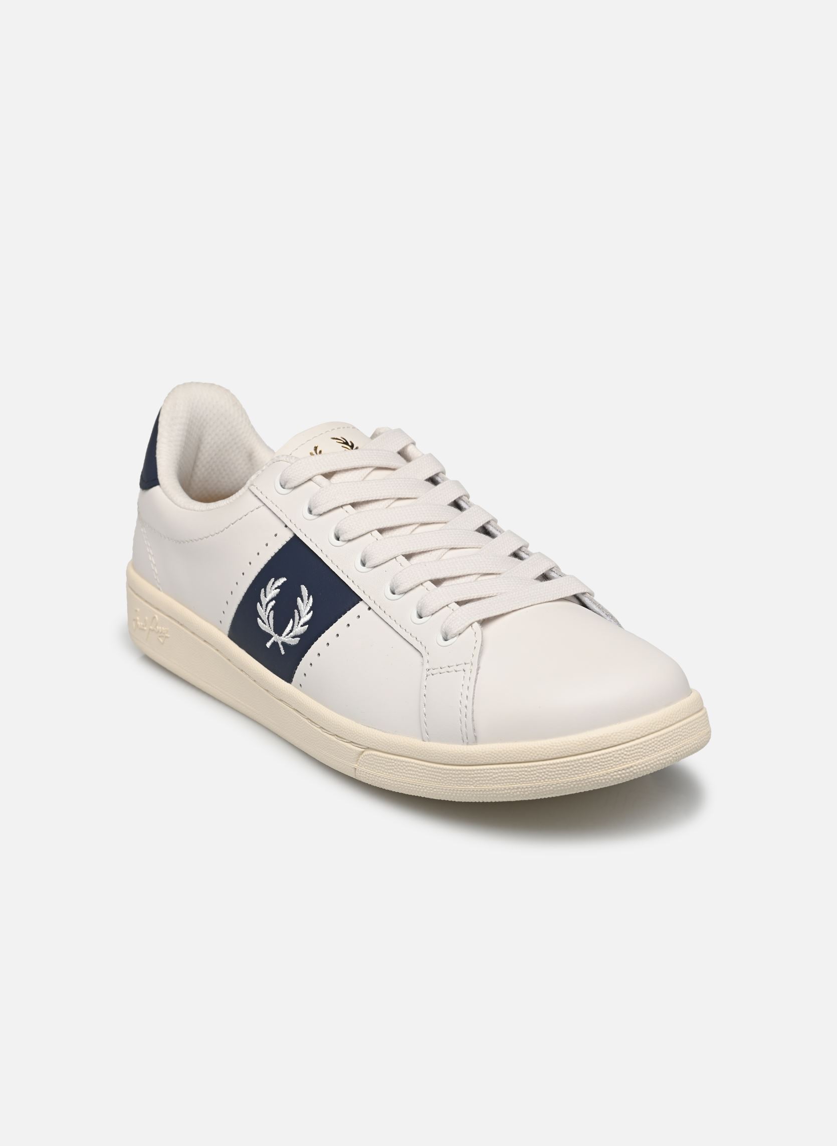 Sneakers B721 Leather Perf/Branded heren wit Fred Perry Sneakers B721 Leather Perf/Branded heren wit Snow white